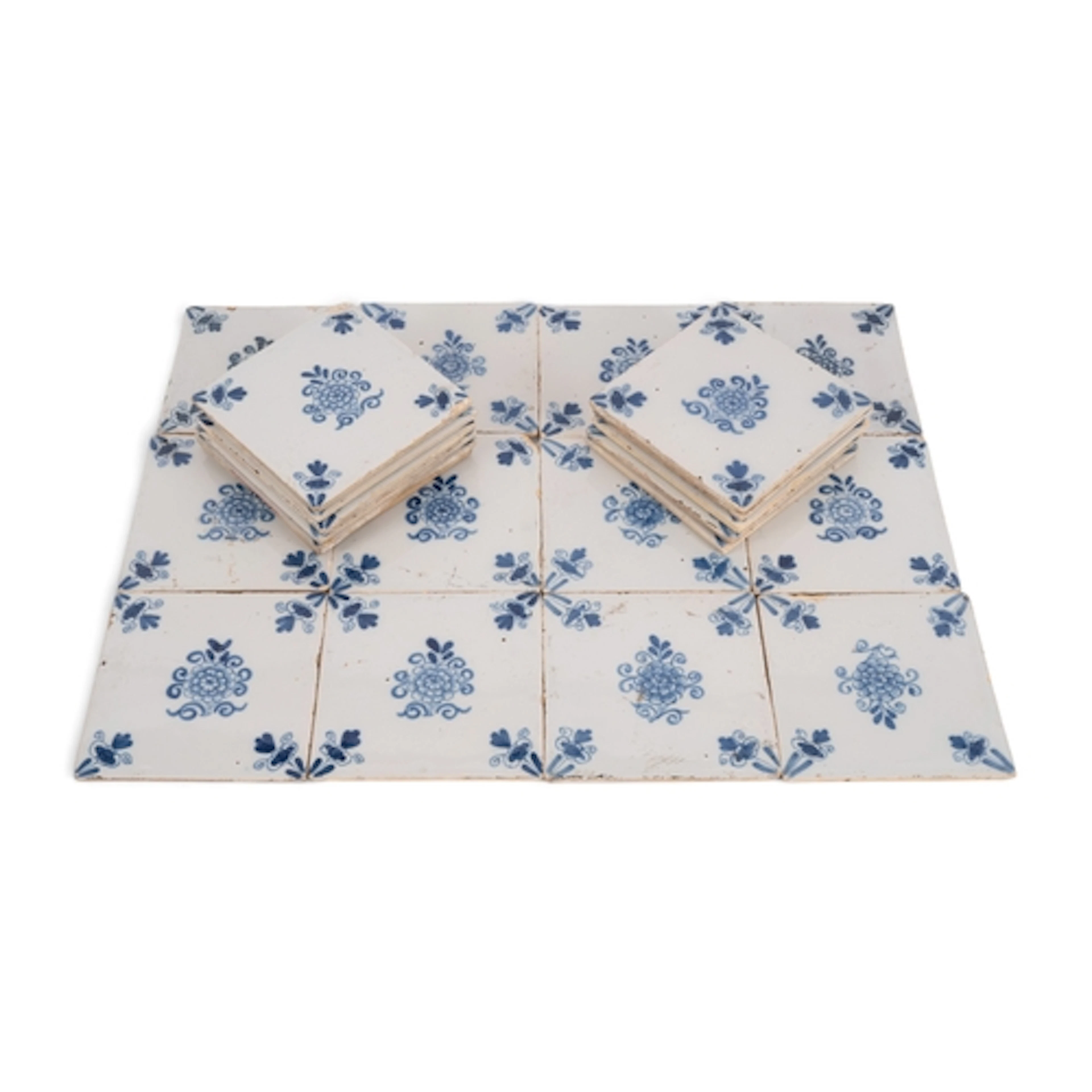 Twenty three English delftware tiles, c.1760-80, probably Li...