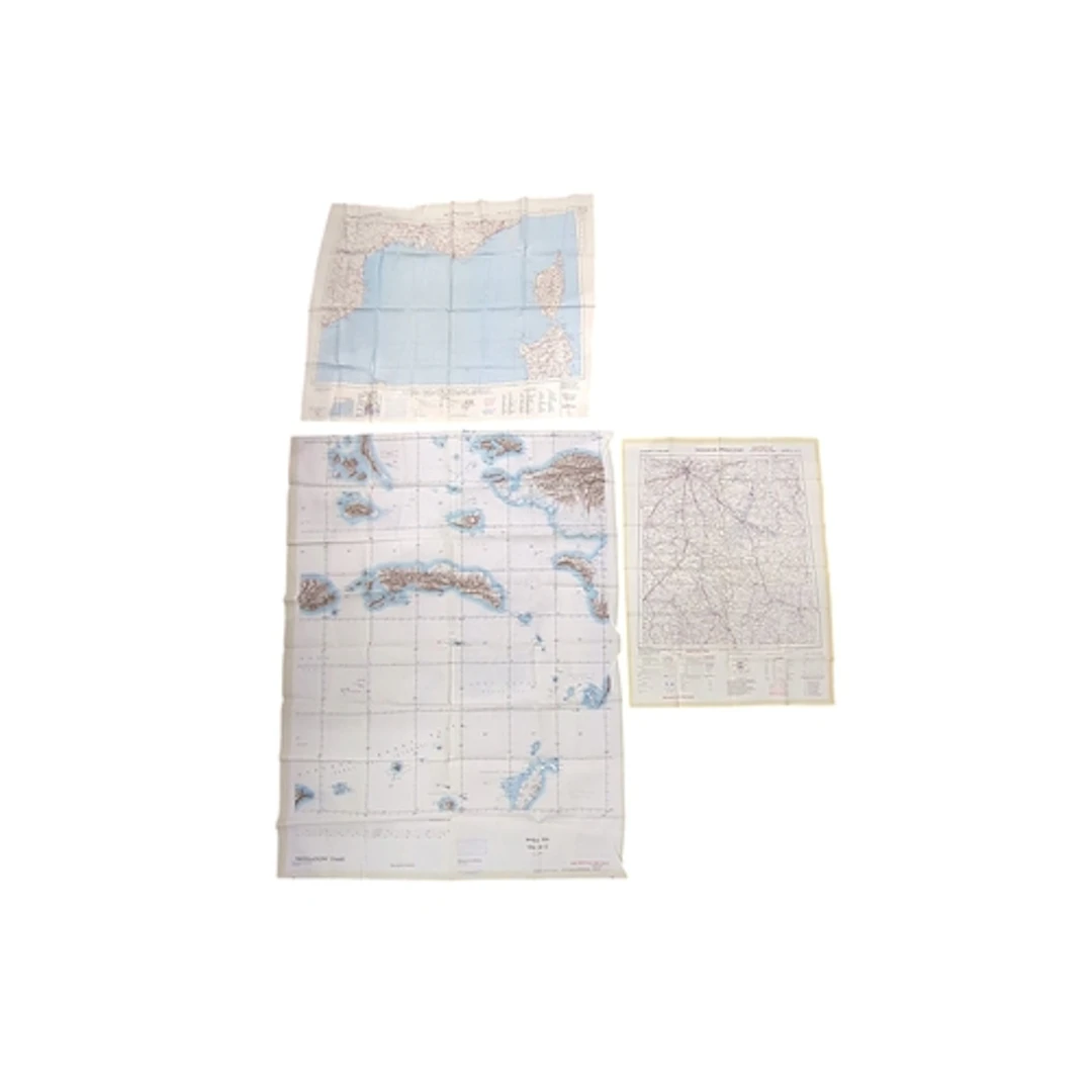 3 x double-sided folding printed maps and navigational chart...