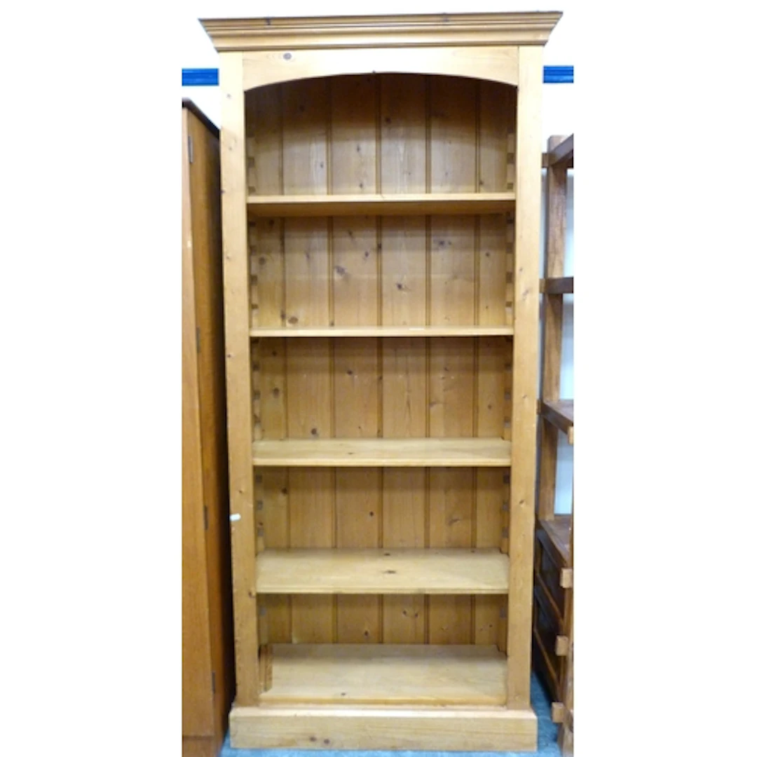 Pine open bookcase.