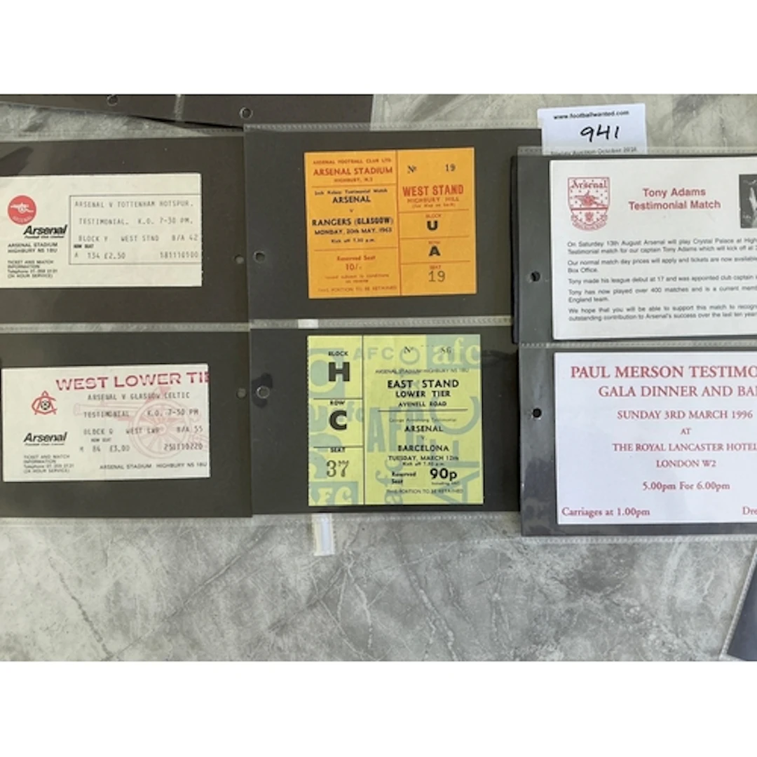 Arsenal Testimonial Football Match Tickets: Home matches for...