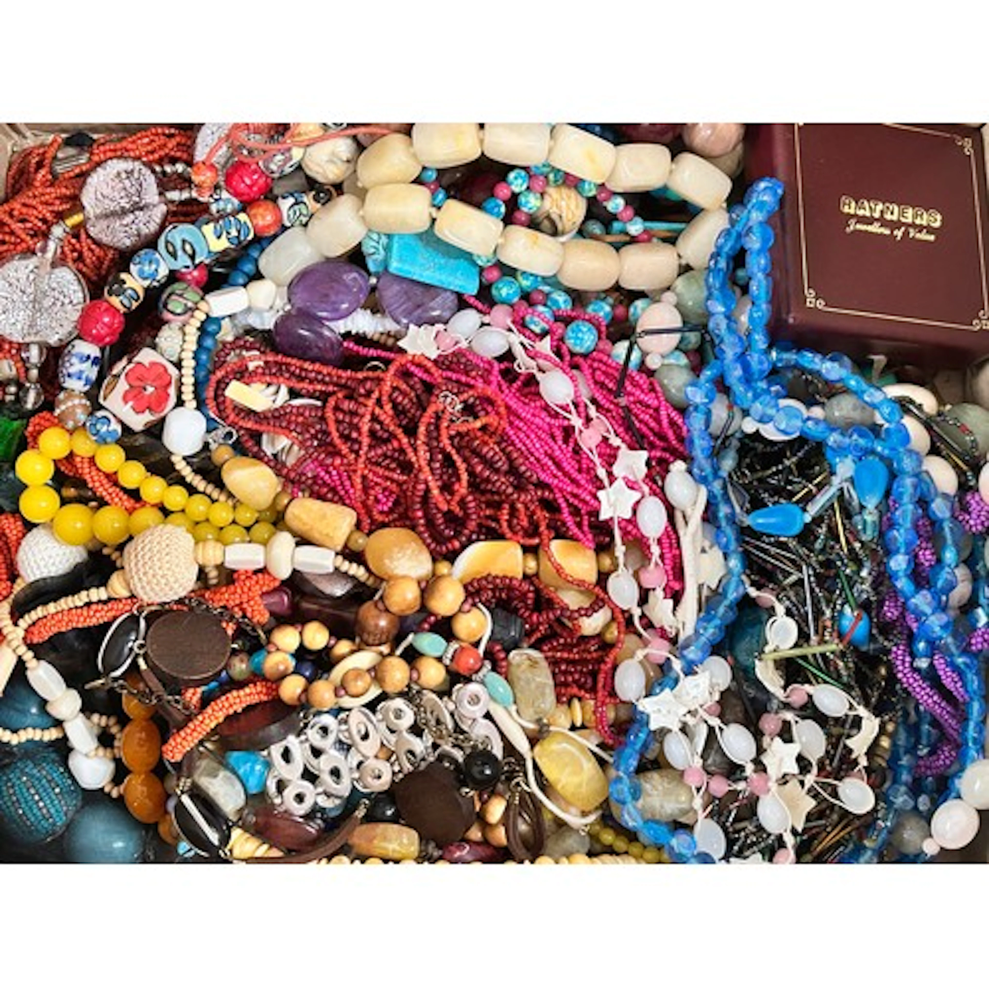 A collection of costume jewellery, mainly bead necklaces, so...