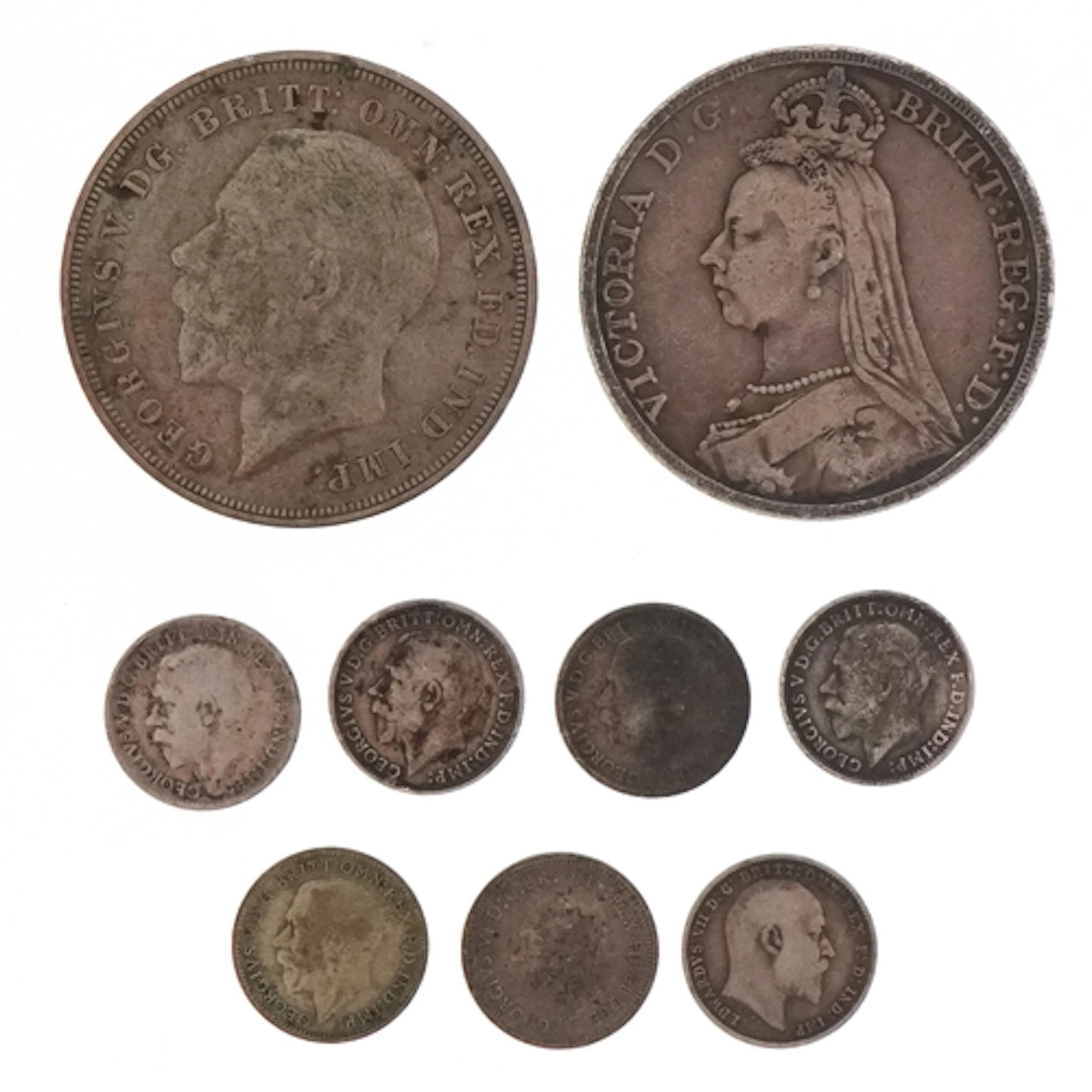 19th century and later British silver coins comprising 1891 ...
