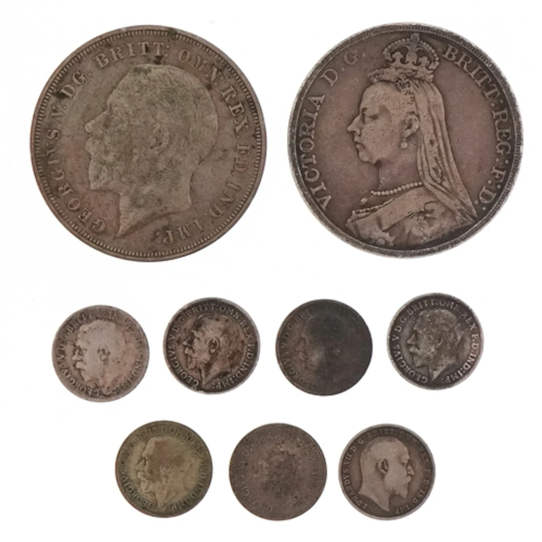 19th century and later British silver coins comprising 1891 ...