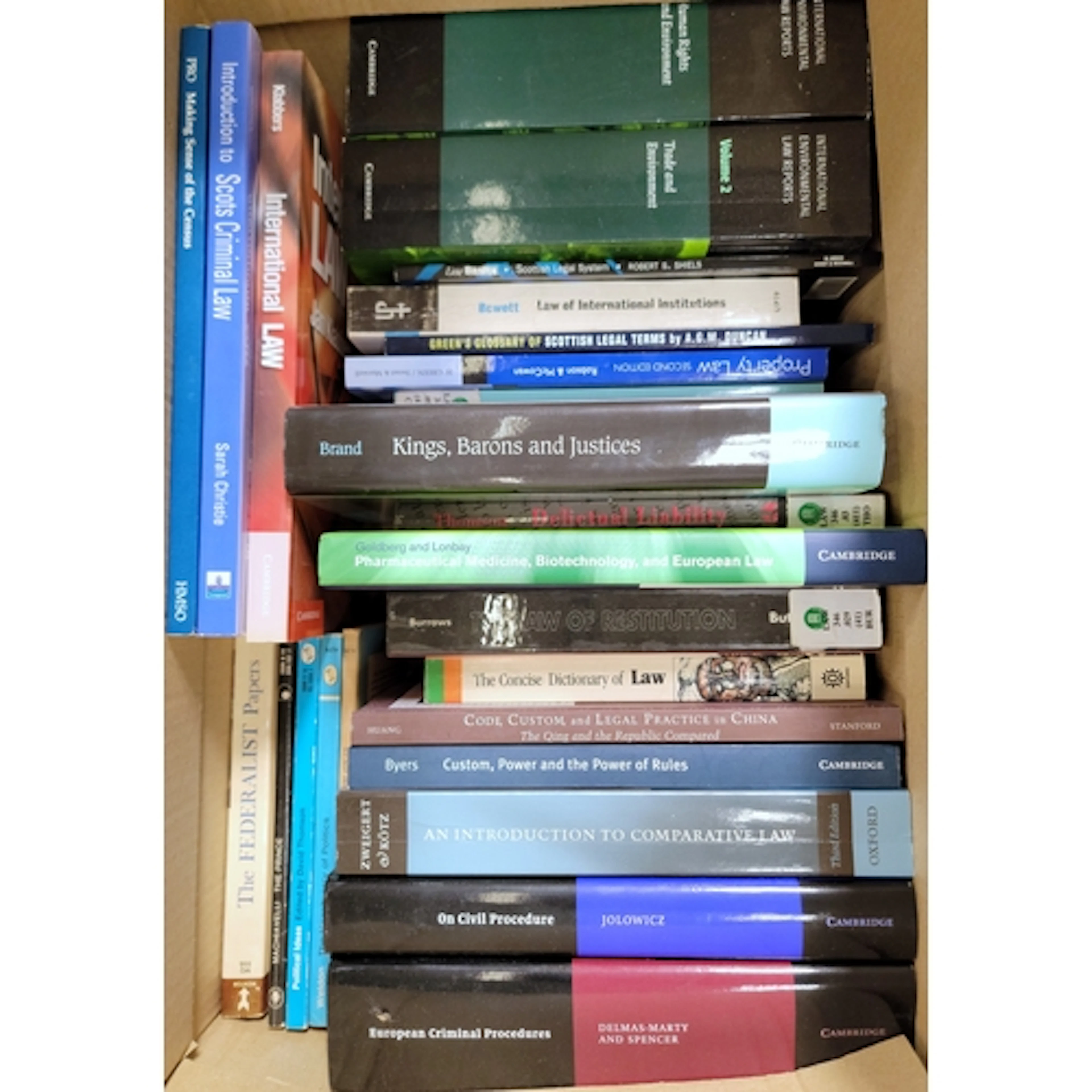 THREE BOXES OF LAW BOOKS vintage and more modern examples, i...
