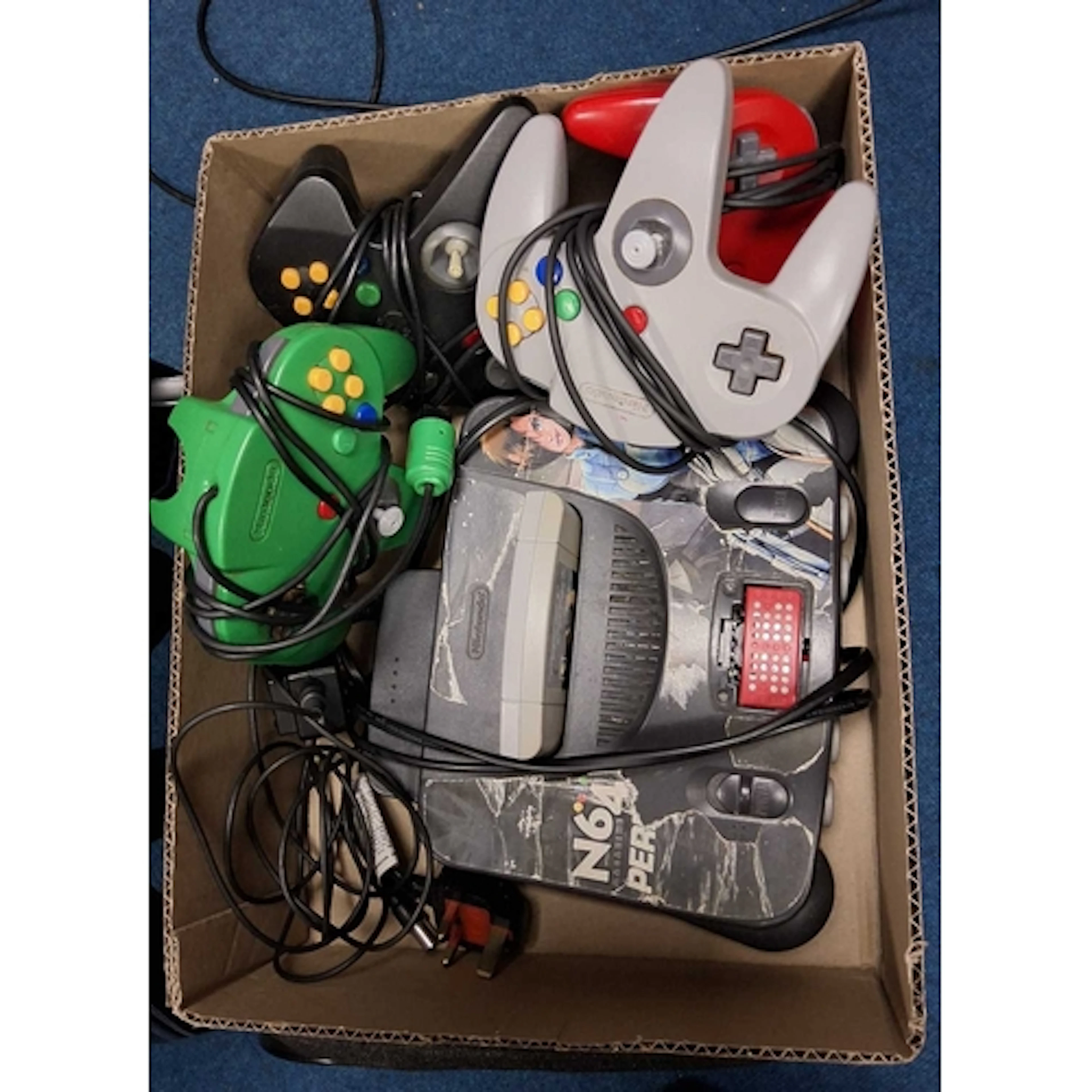 NINTENDO 64 VIDEO GAME CONSOLE, includes the console, the RA...