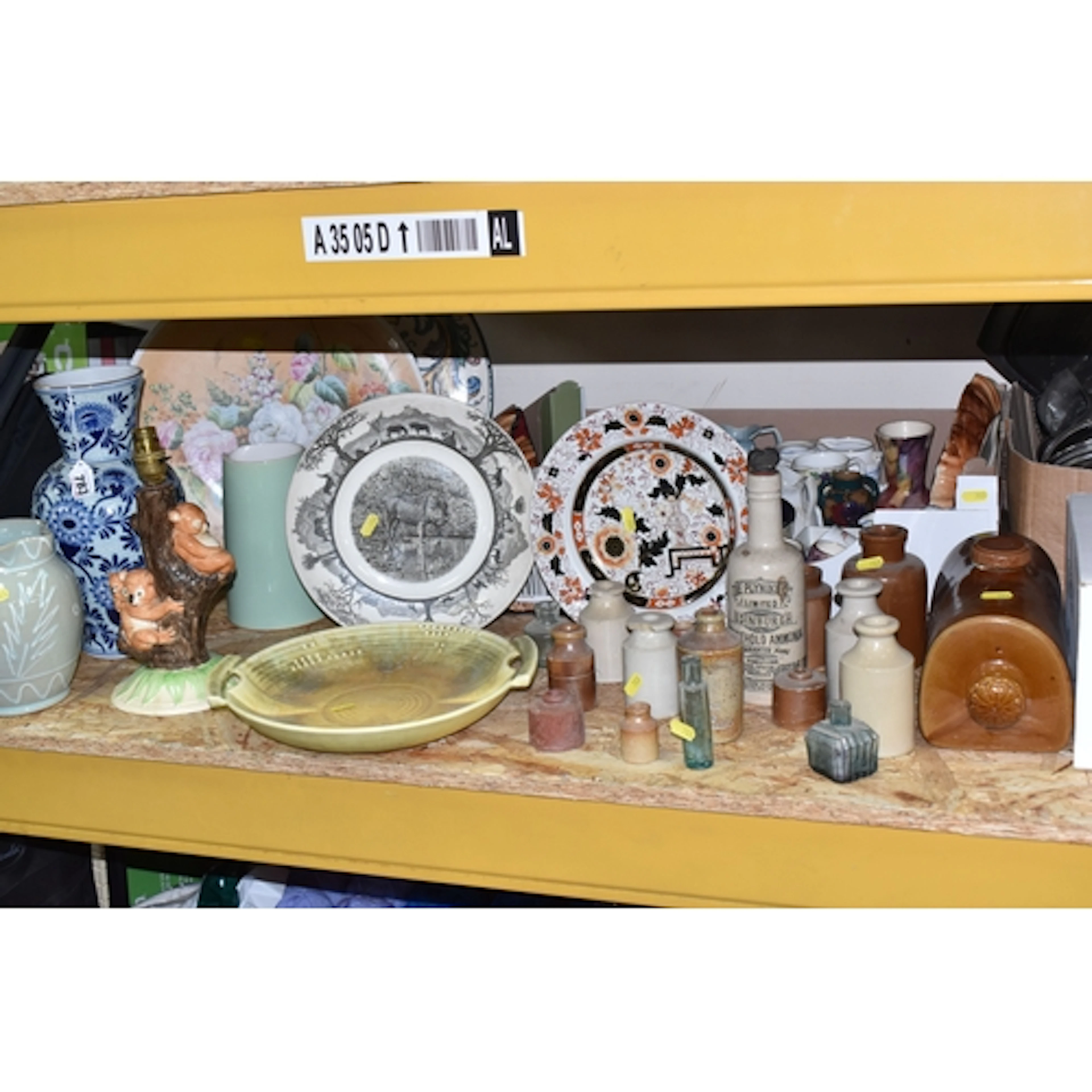 A BOX AND LOOSE ASSORTED CERAMICS comprising a group of ston...