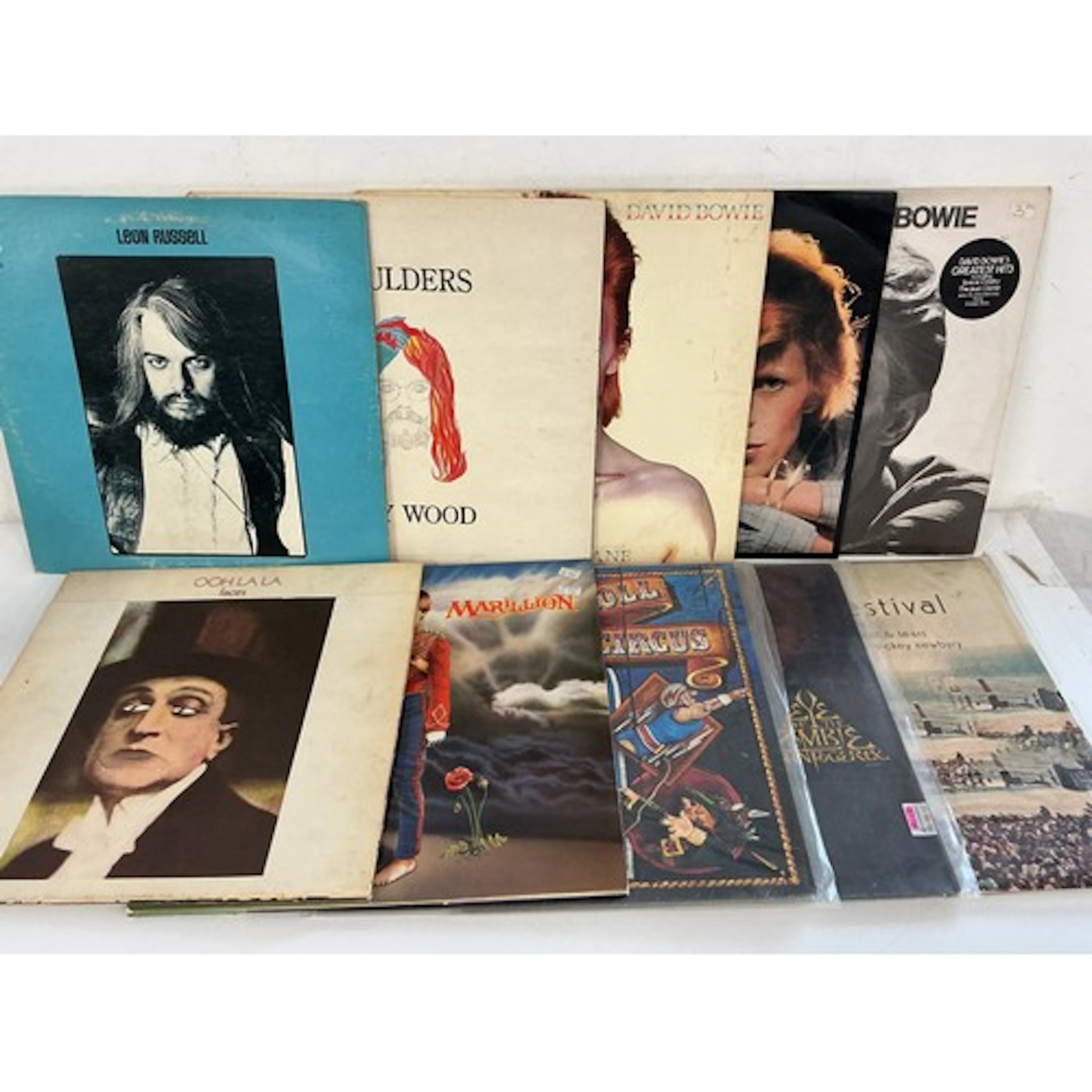Thirty rock LPs by various artists including David Bowie, Ji...