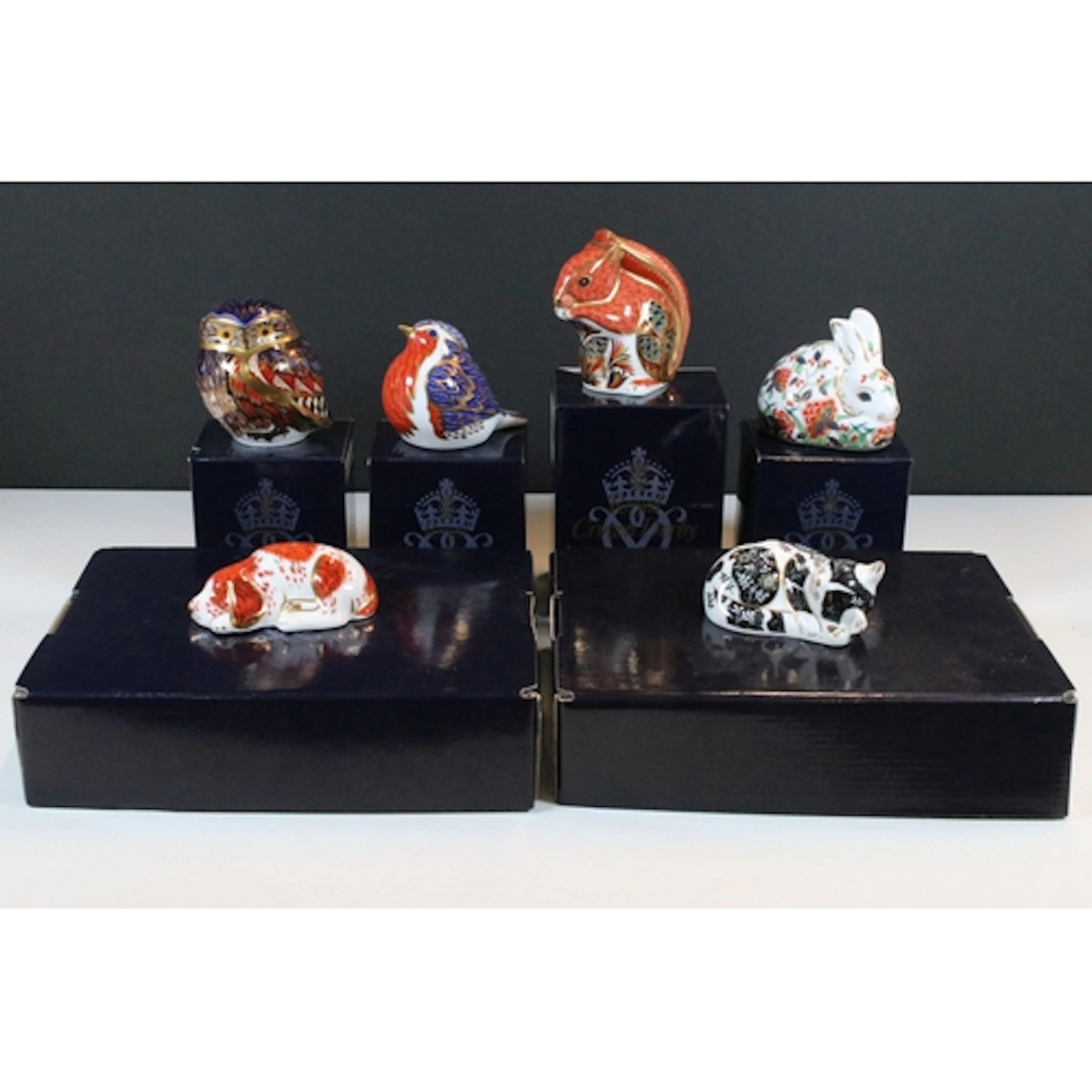 Collection of Royal Crown Derby paperweights, comprising: 'M...