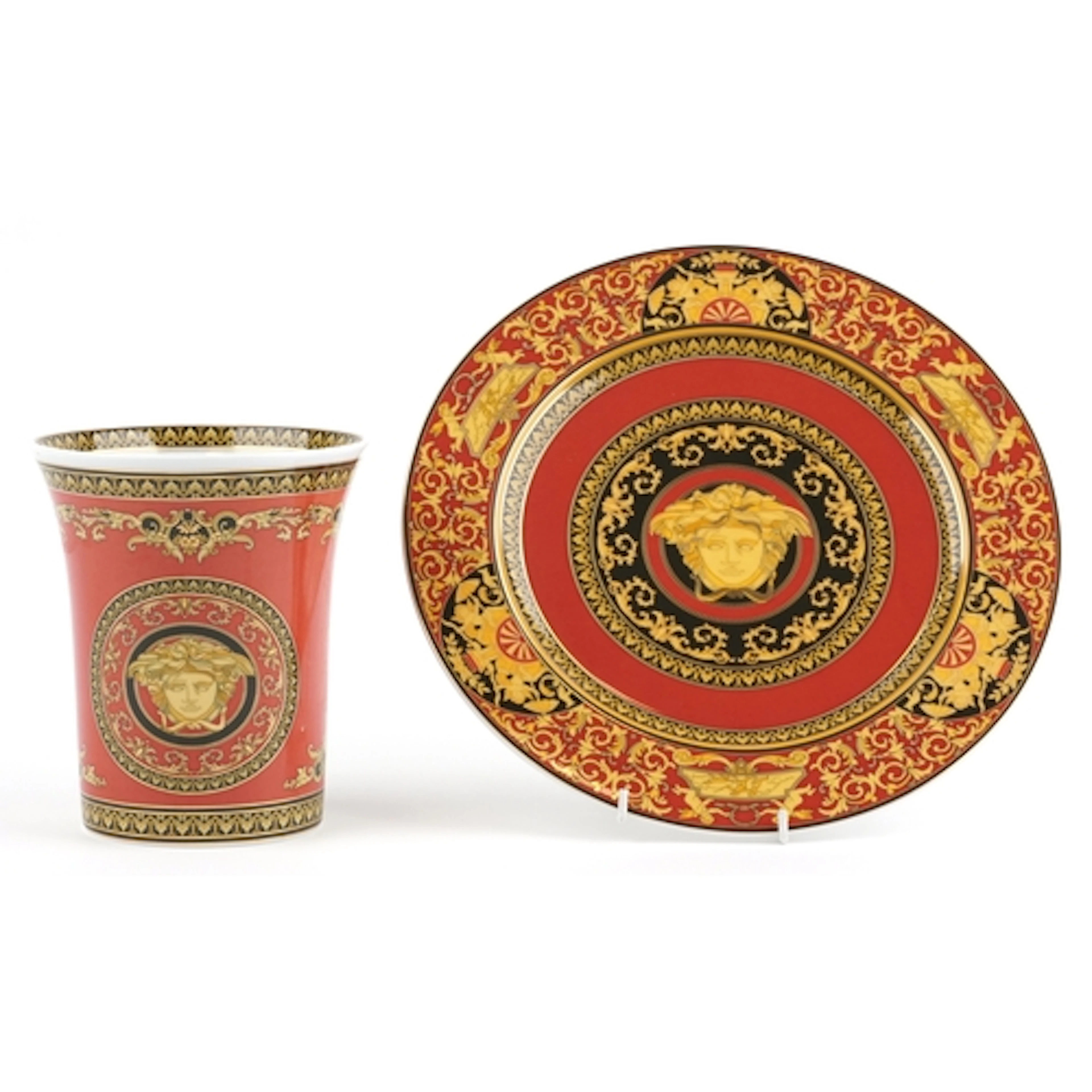 Versace for Rosenthal, designer porcelain comprising a vase ...
