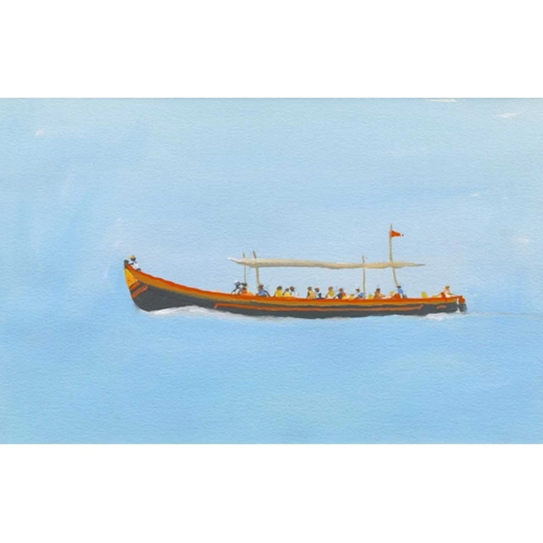 § John MILLER (1931-2002) Dolphin Boat, Goa Gouache, 22 x 34...