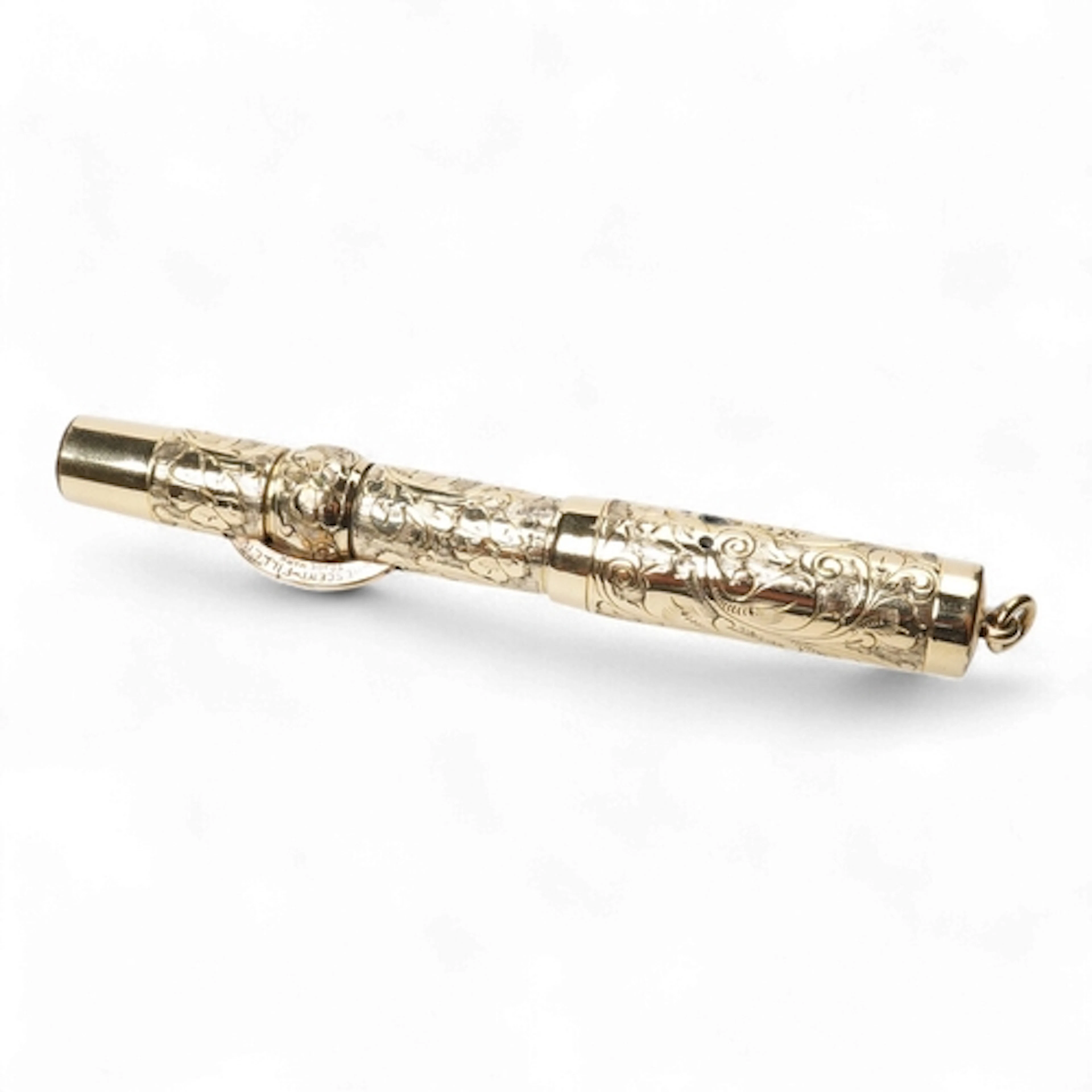 A Conklin ring top hand engraved crescent filler fountain pe...