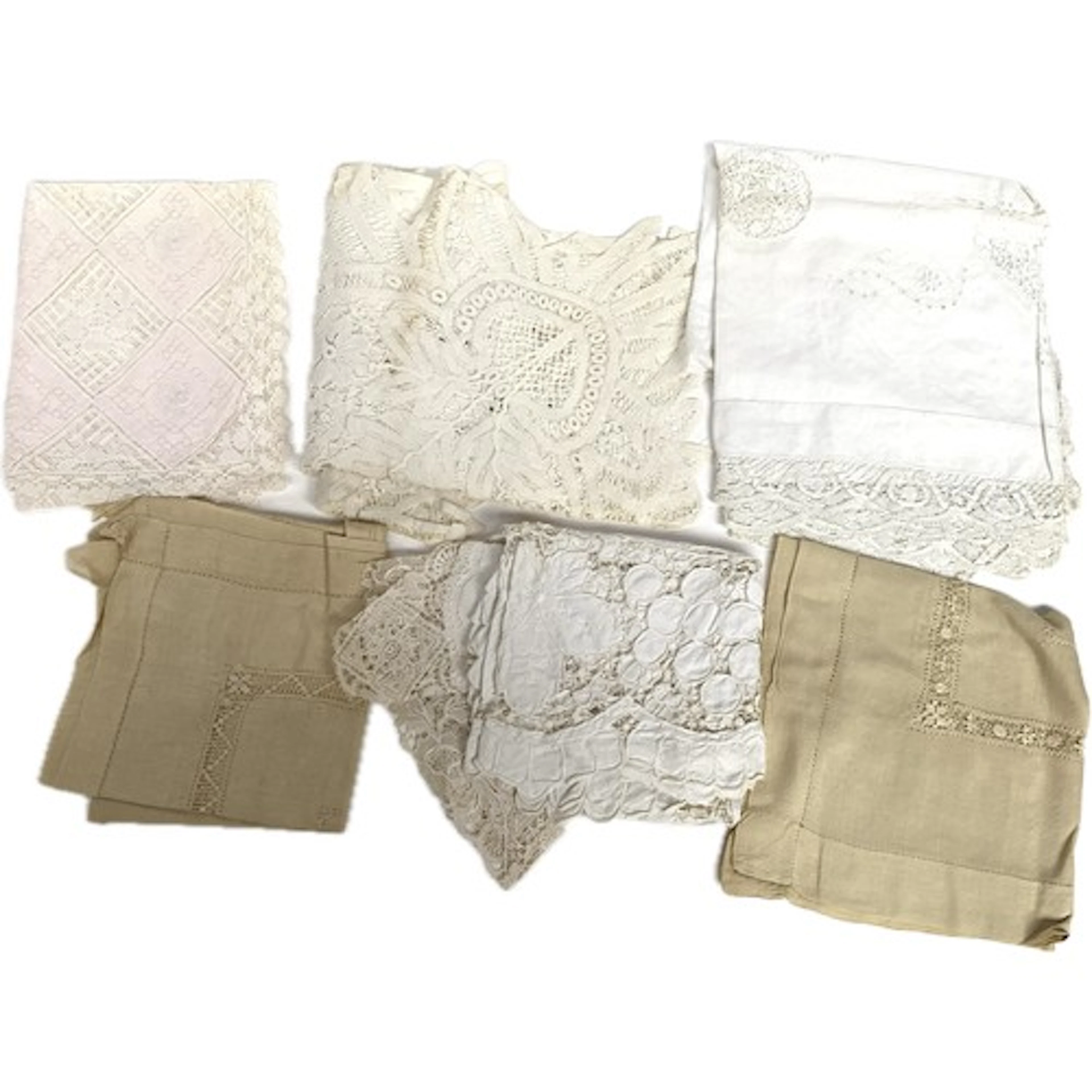A quantity of antique christening dresses together with anti...
