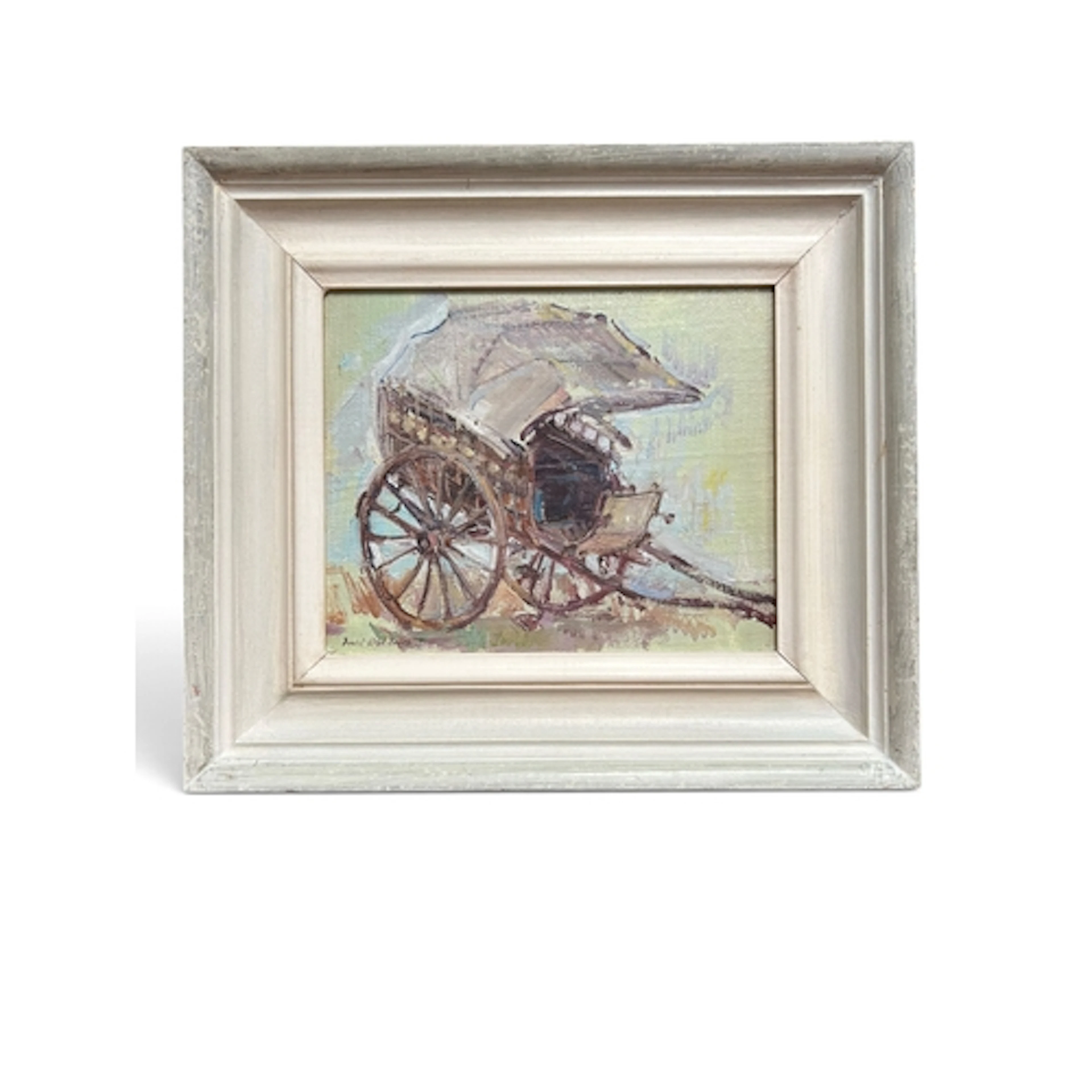 DAVID LLOYD SMITH (BRITISH, B.1944): 'MONET'S CART' Oil on b...