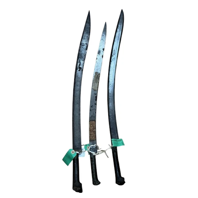 Three assorted Turkish swords Yataghan, from the Balkans, ea...