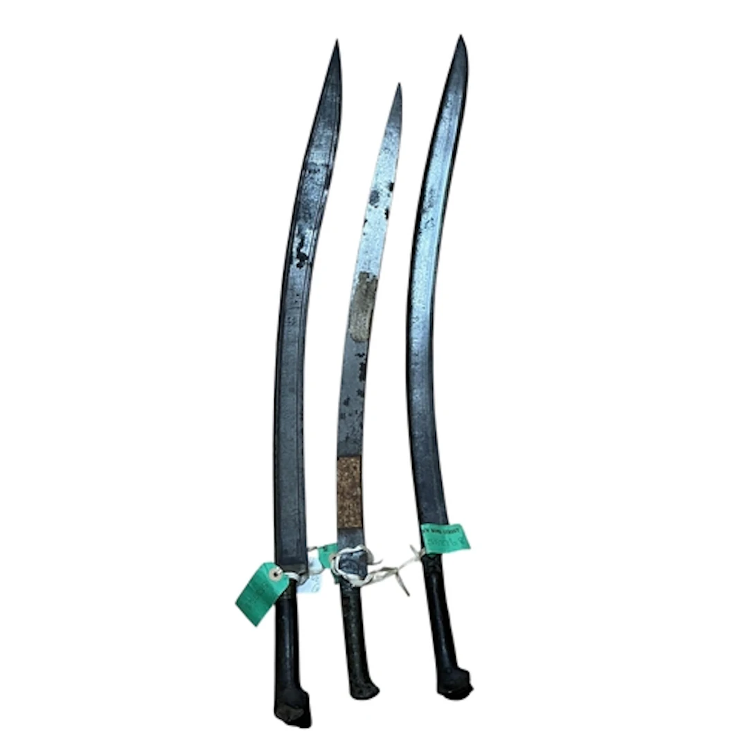 Three assorted Turkish swords Yataghan, from the Balkans, ea...