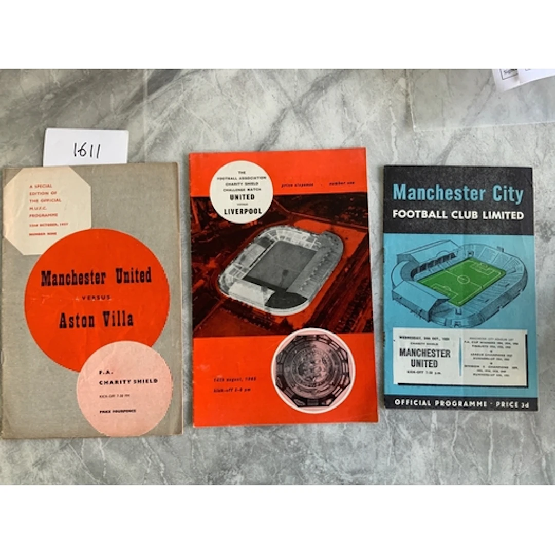 Manchester United Charity Shield Football Programmes: 1956 a...