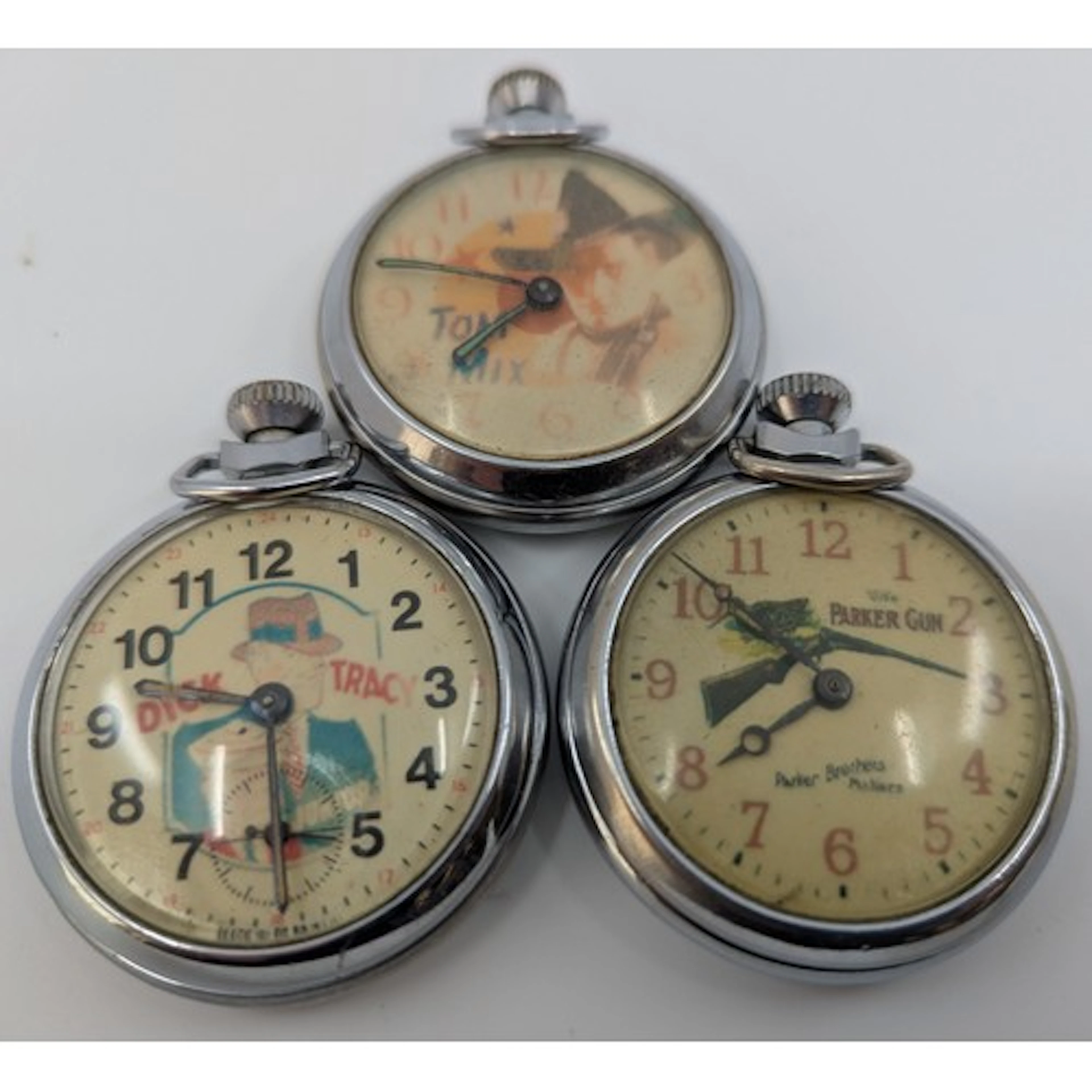 A Novelty pocket watch, Dick Tracy, chrome case, 47mm diamet...