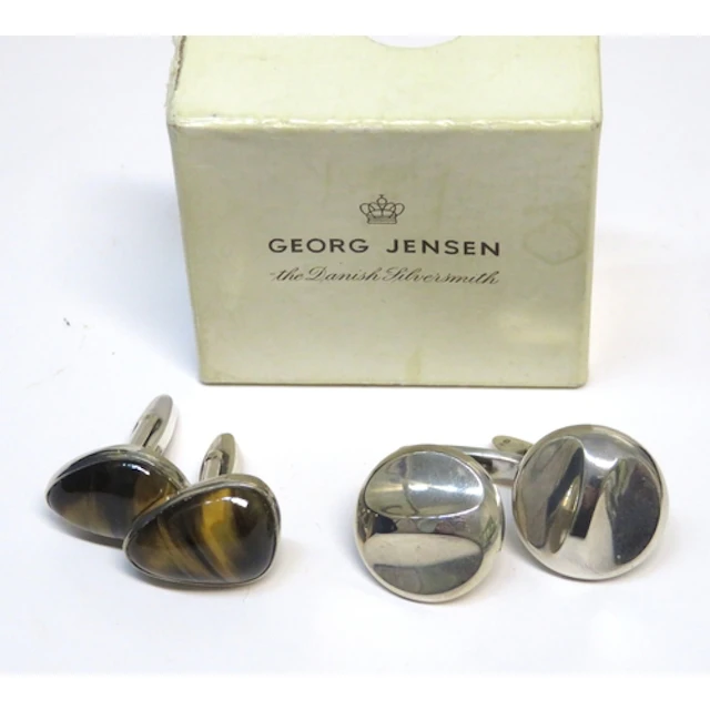 Pair of Georg Jensen silver cufflinks, with original box, to...