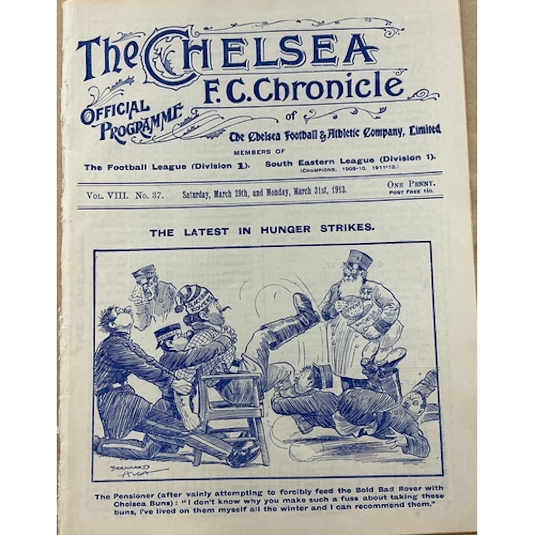 1912 - 1913 Chelsea v Blackburn + Croydon Common Football Pr...