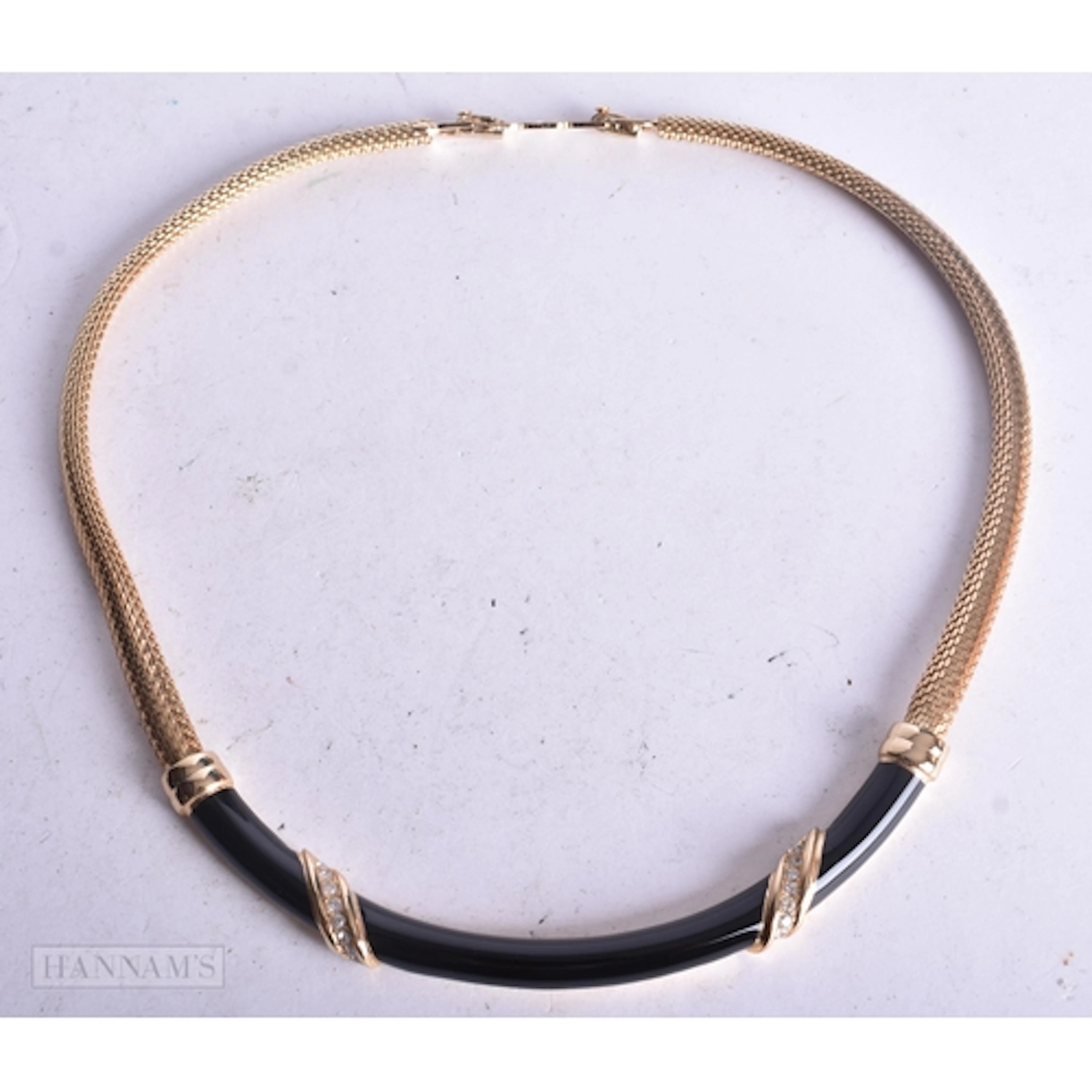 Christian Dior Gold Tone Collar Necklace w/ Box (42g). 32 cm...