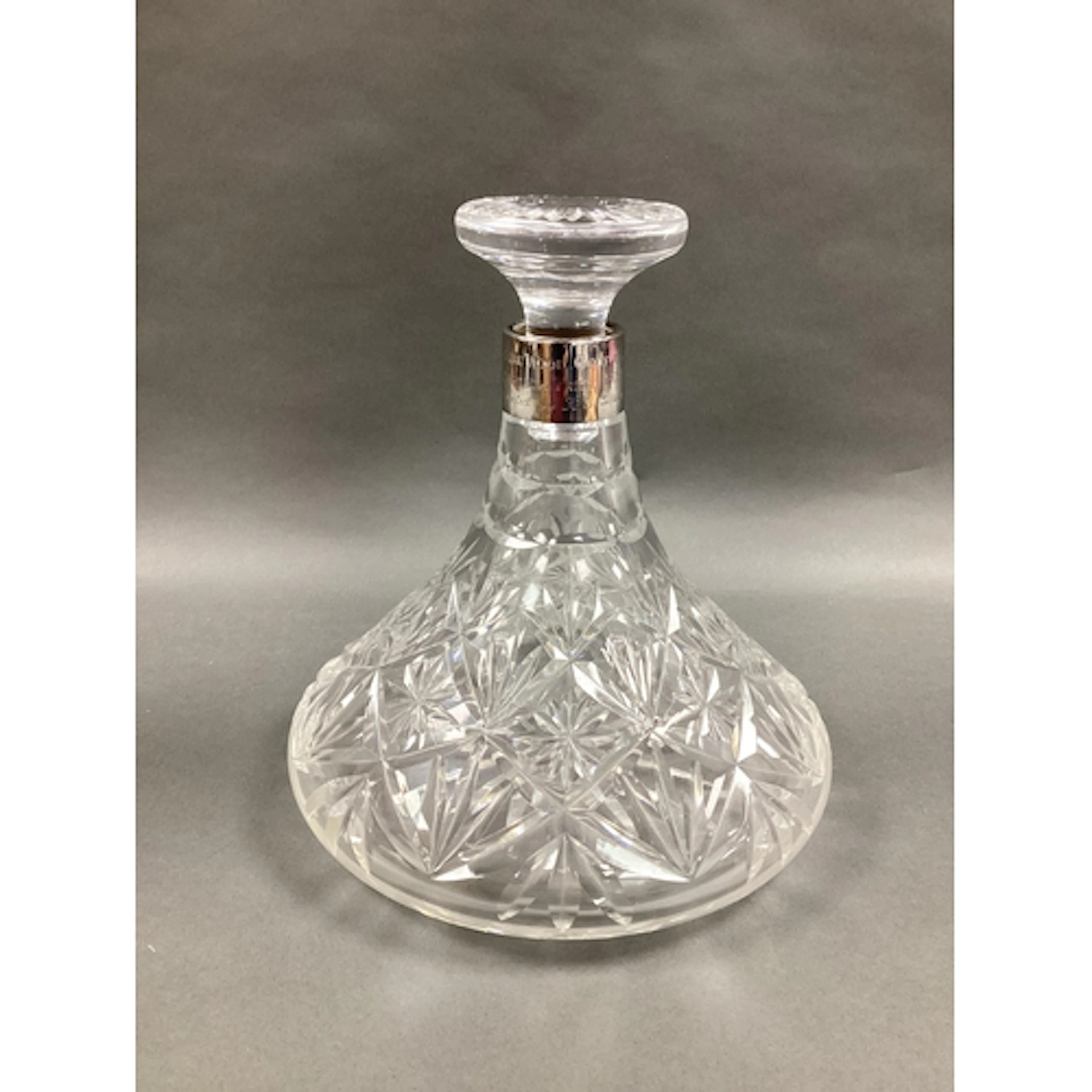 P H Vogel & Co; A Hallmarked Silver Mounted Ships Decanter, ...