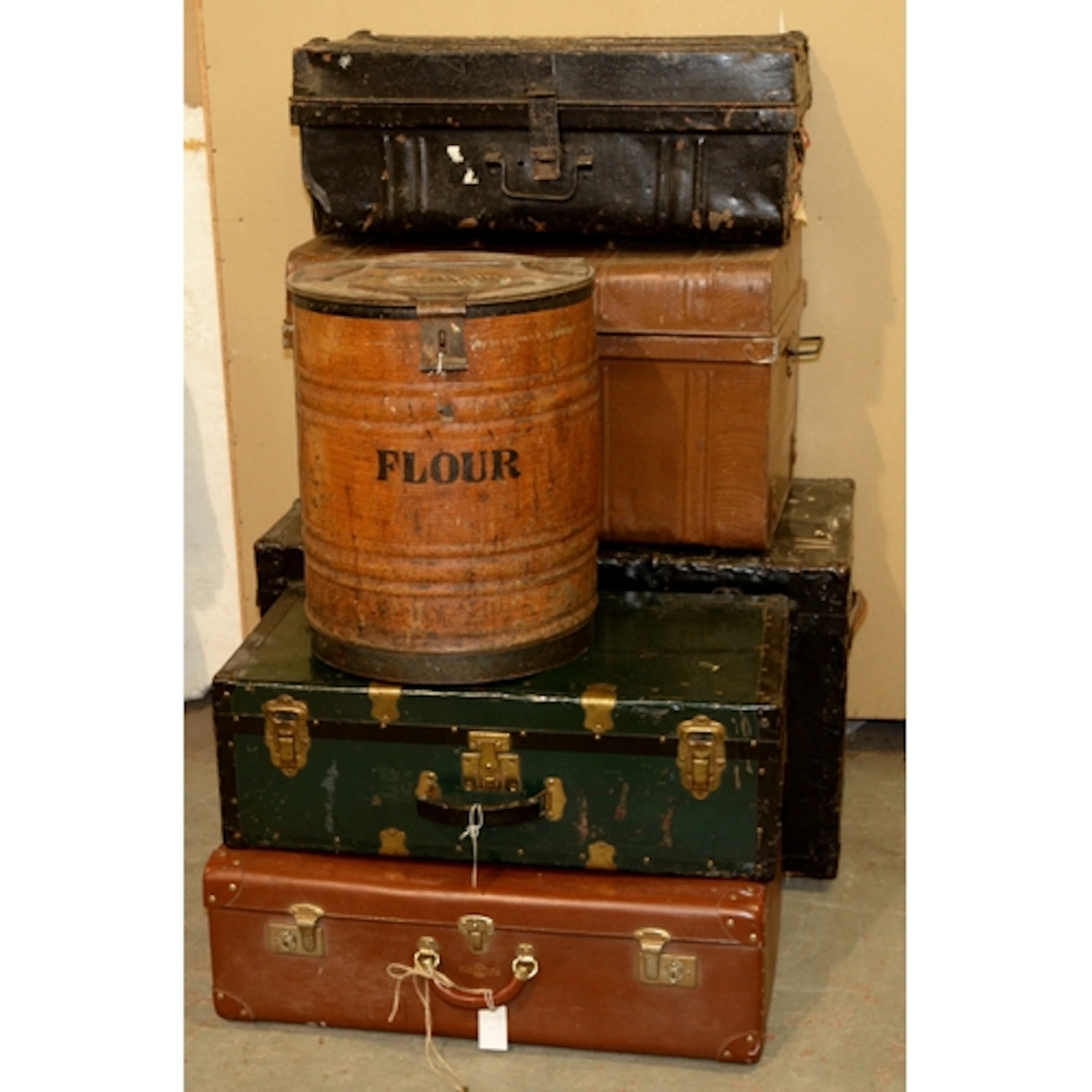 Vintage Luggage. Miscellaneous early 20th century japanned ...