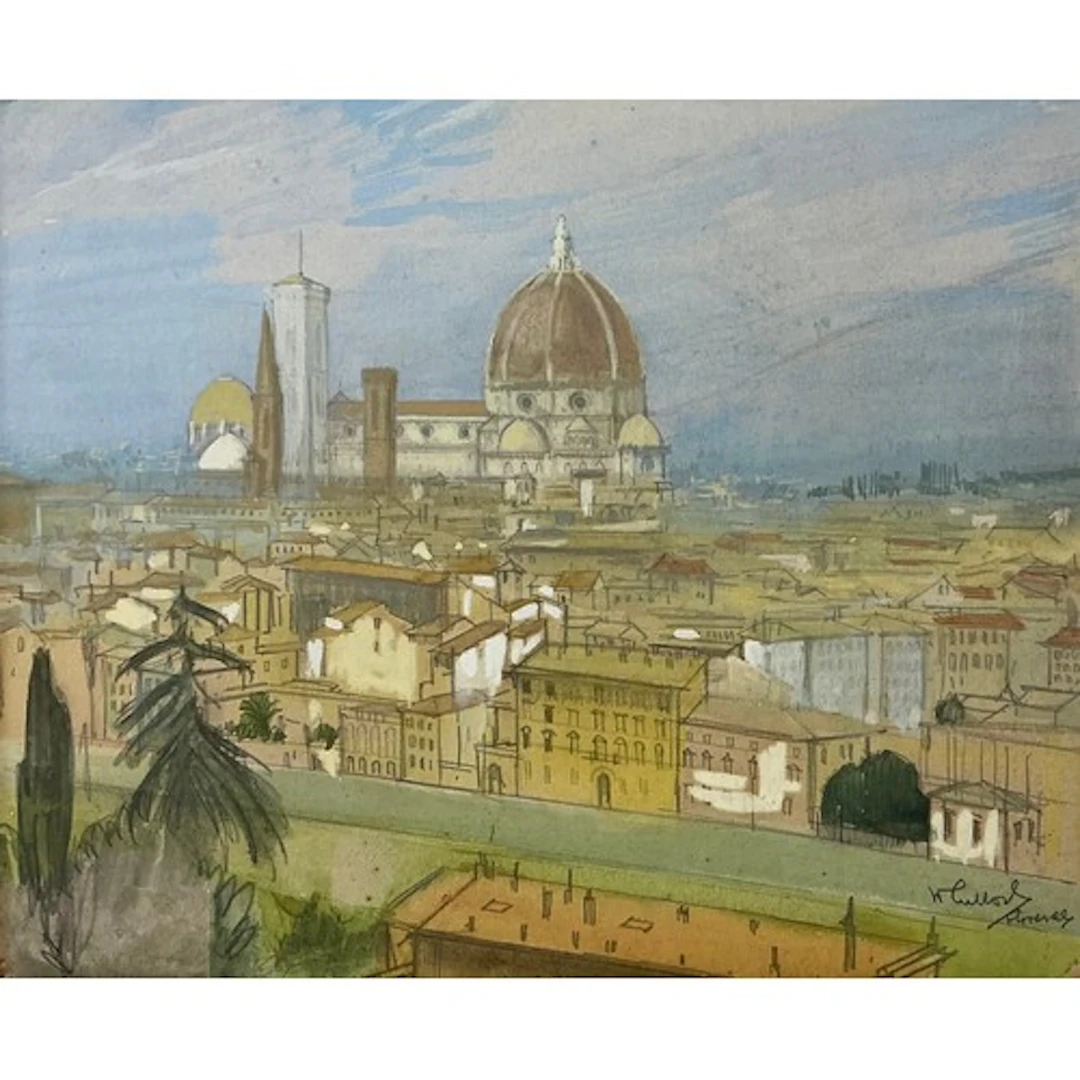 W. Cullors A view of Florence signed, watercolour, 18cm x ...