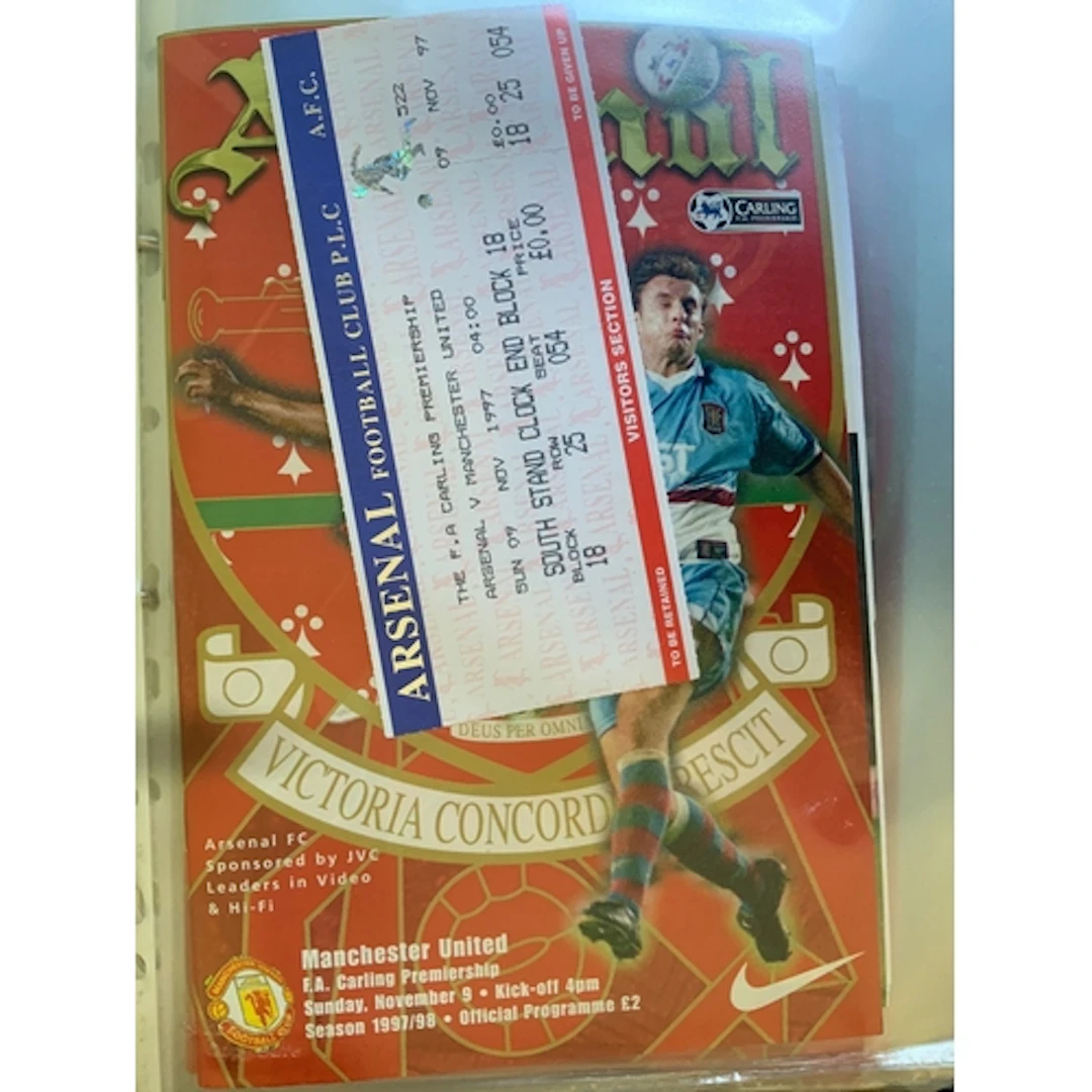 97/98 Arsenal Home Football Programmes Tickets + Reserves: 2...