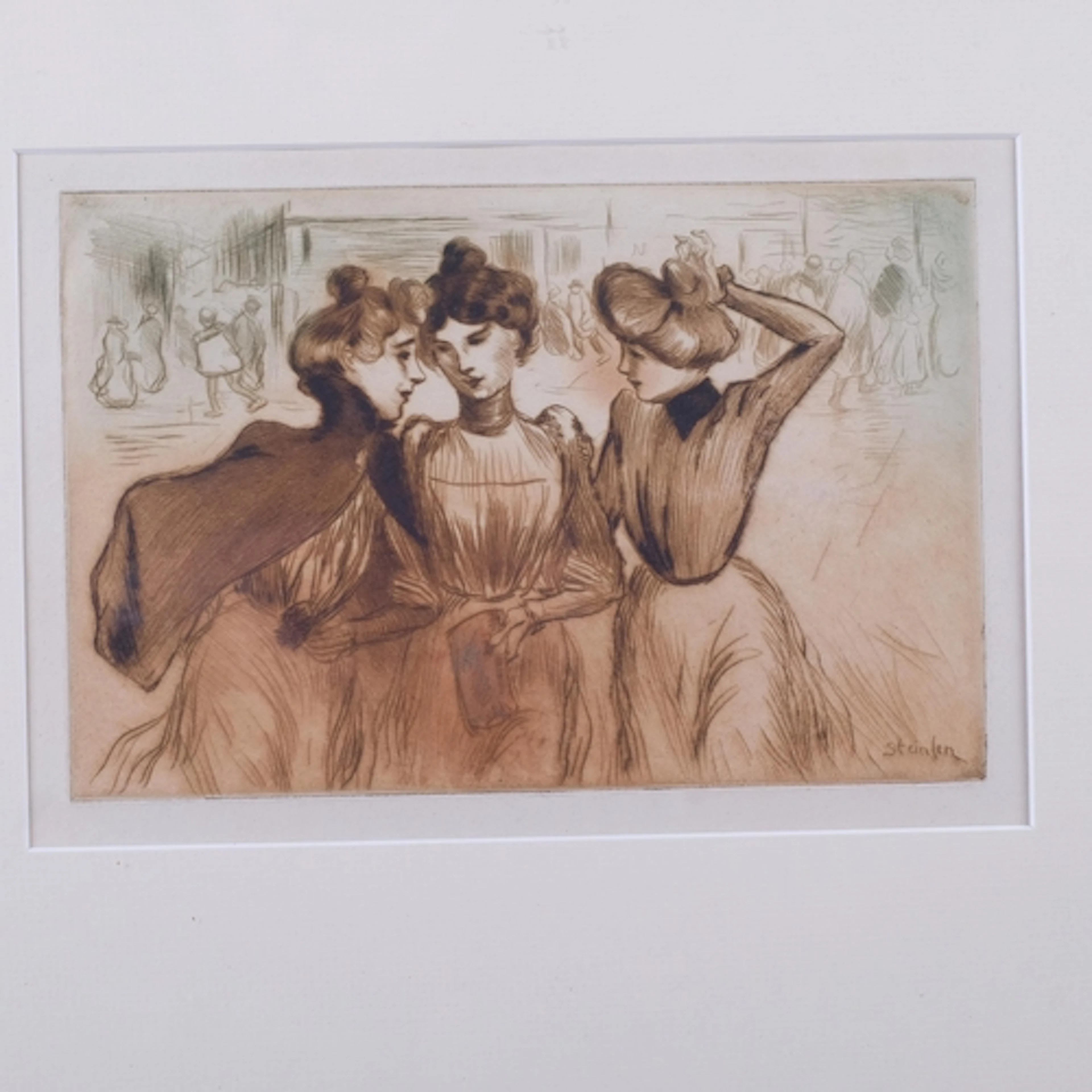 Theophile Steinlen, La Sortie Des Trois Midinettes, original...