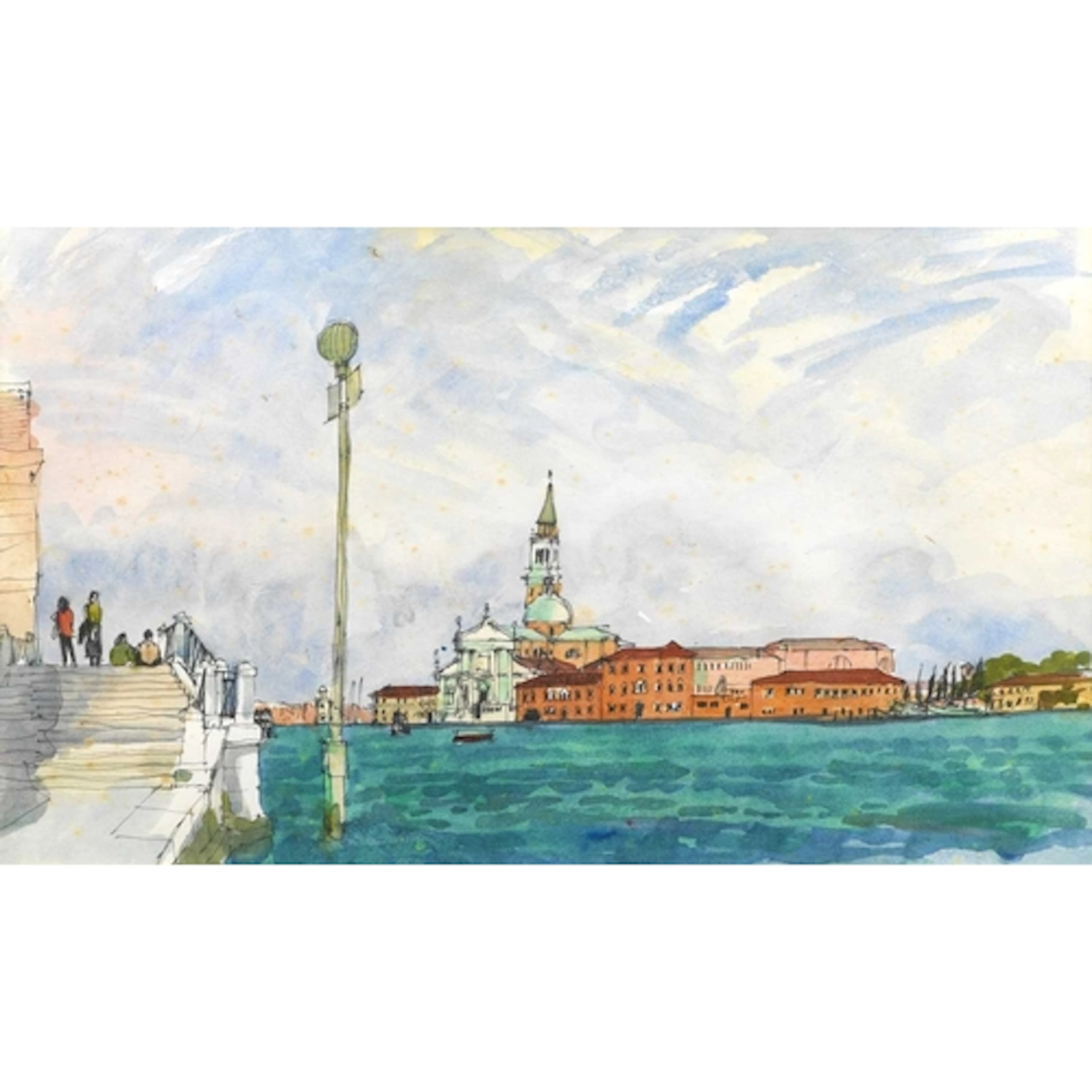 § John MILLER (1931-2002) Venice Gouache and pen and ink, st...
