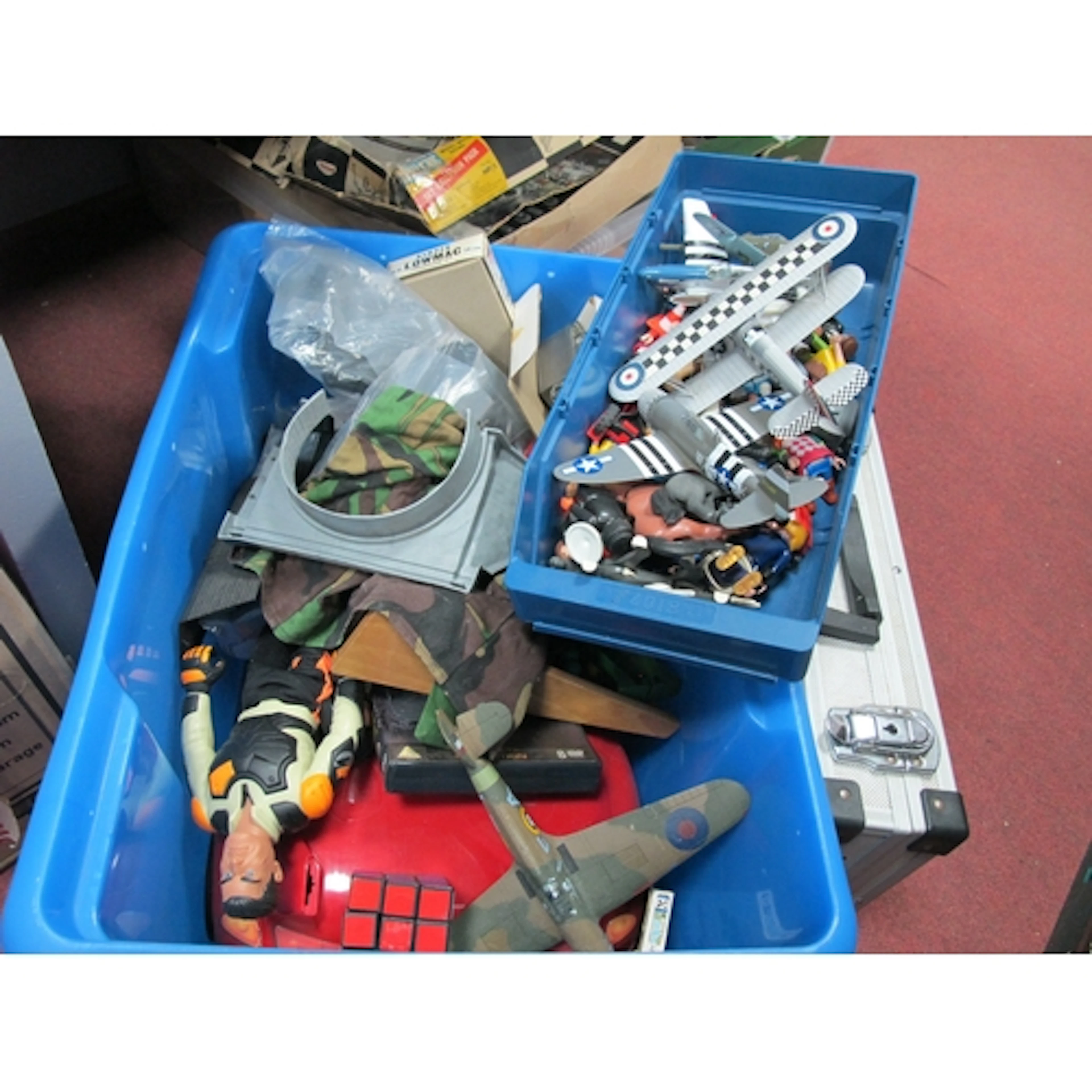 A quantity of toys including modern Action Man, aircraft and...