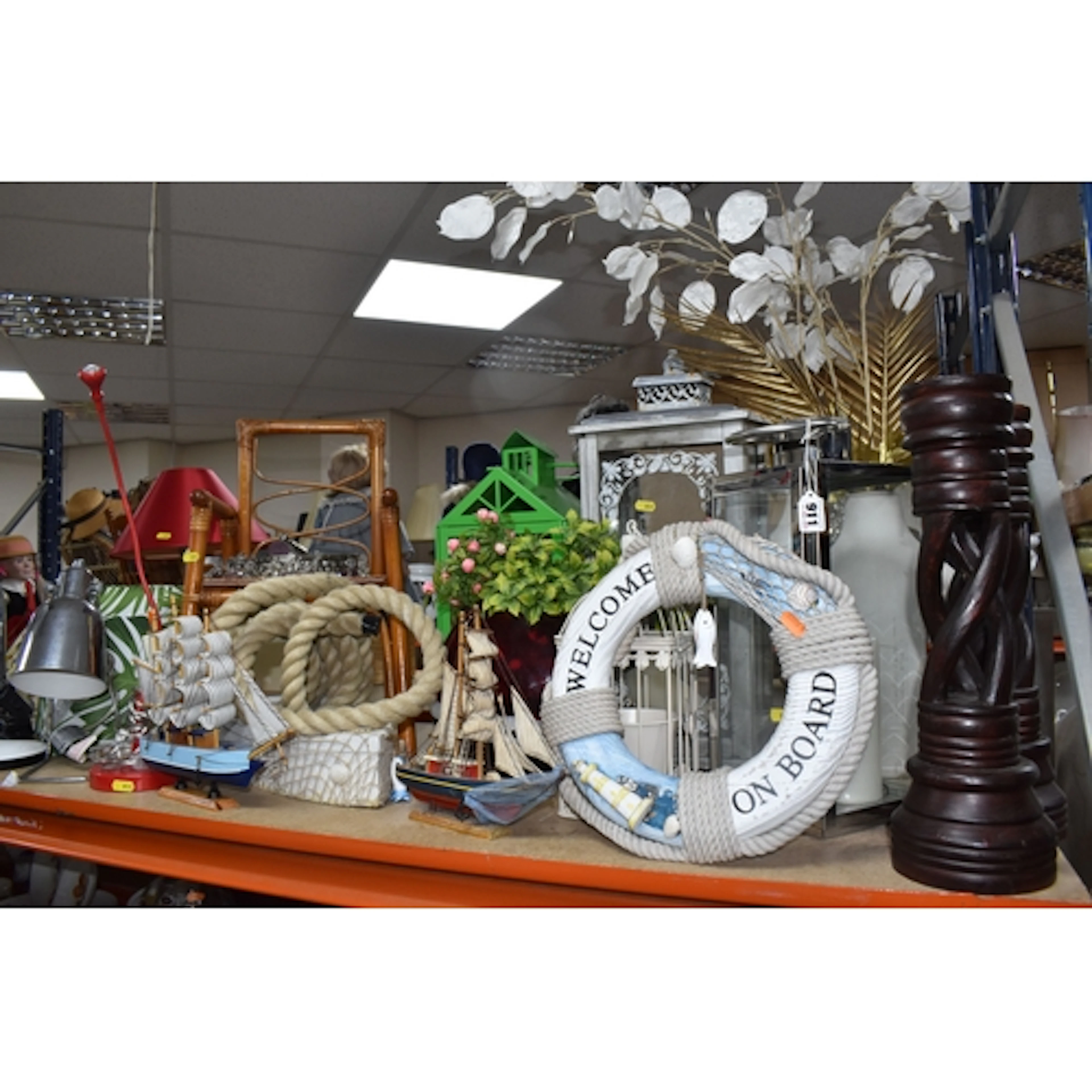 A GROUP OF LAMPS AND OTHER HOME DECOR ITEMS, to include mode...