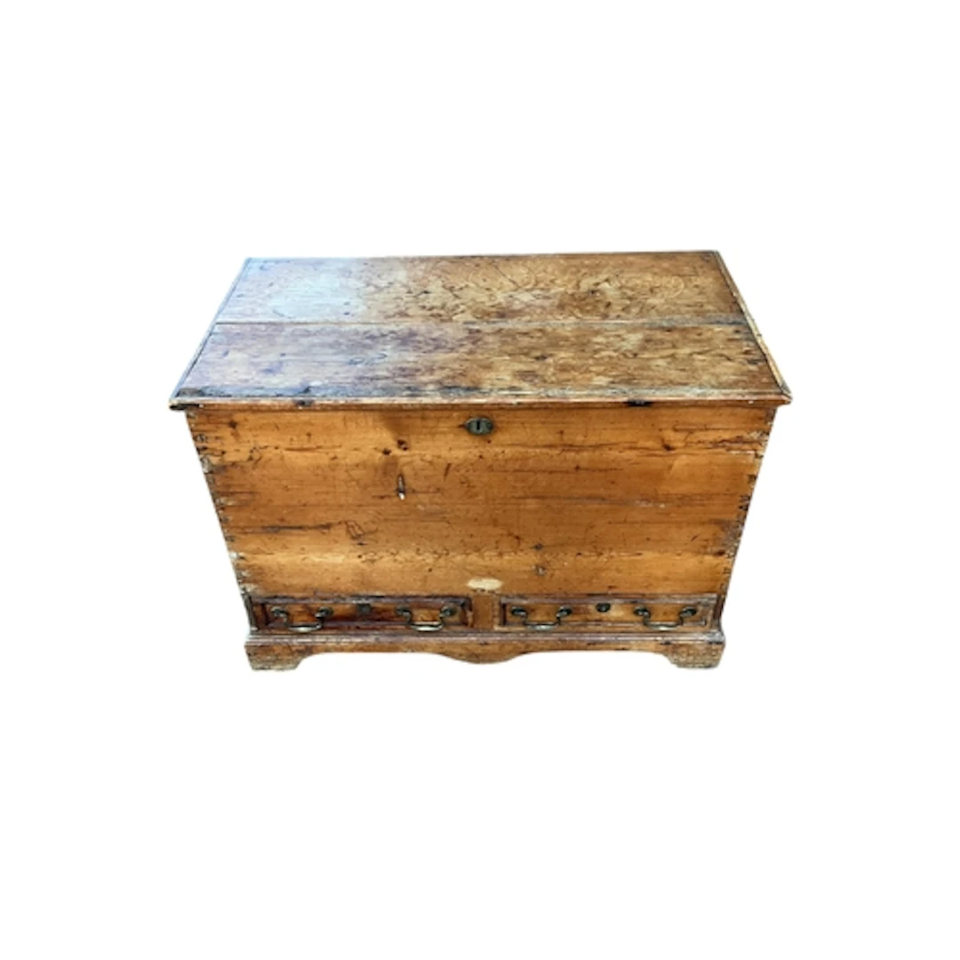 A 19th century pine mule chest , width 93cm, depth 51cm, hei...