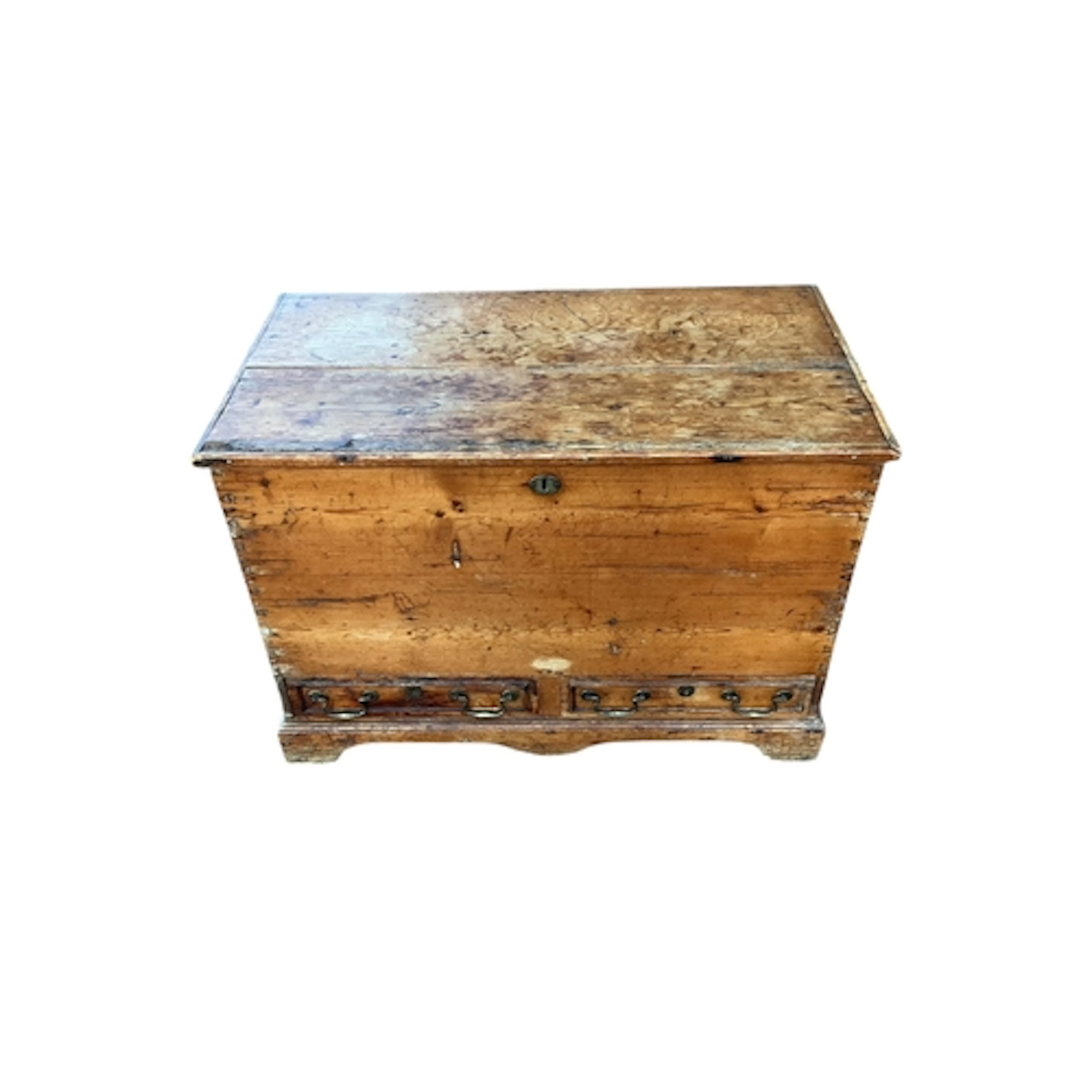 A 19th century pine mule chest , width 93cm, depth 51cm, hei...