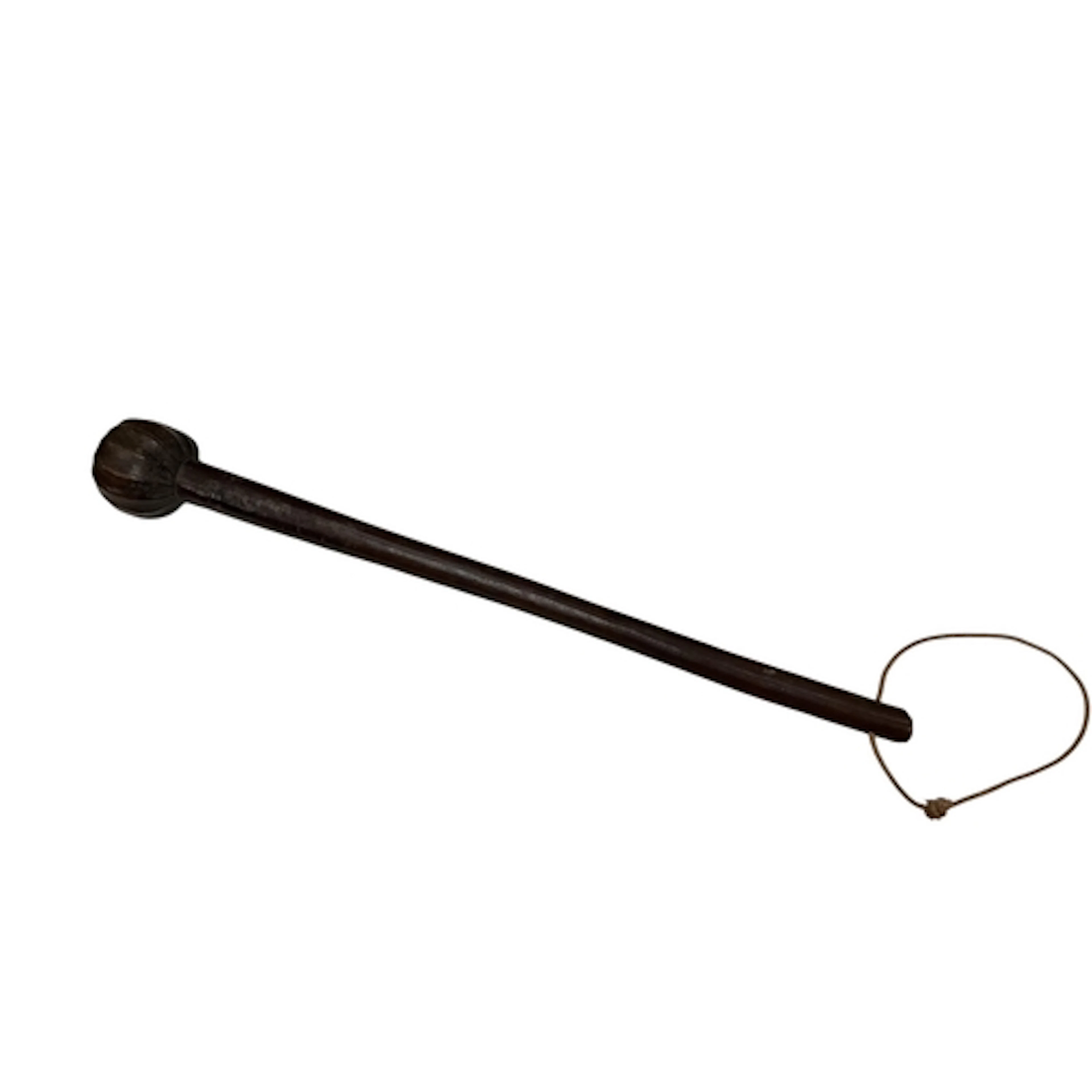 A Zulu Knobkerrie, South Africa, with a fluted spherical hea...