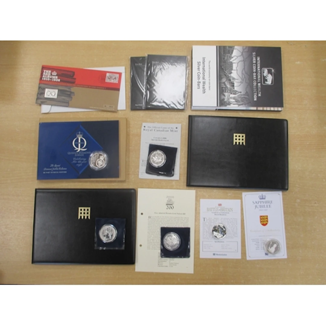 Collection of generally uncirculated to proof FDC world silv...