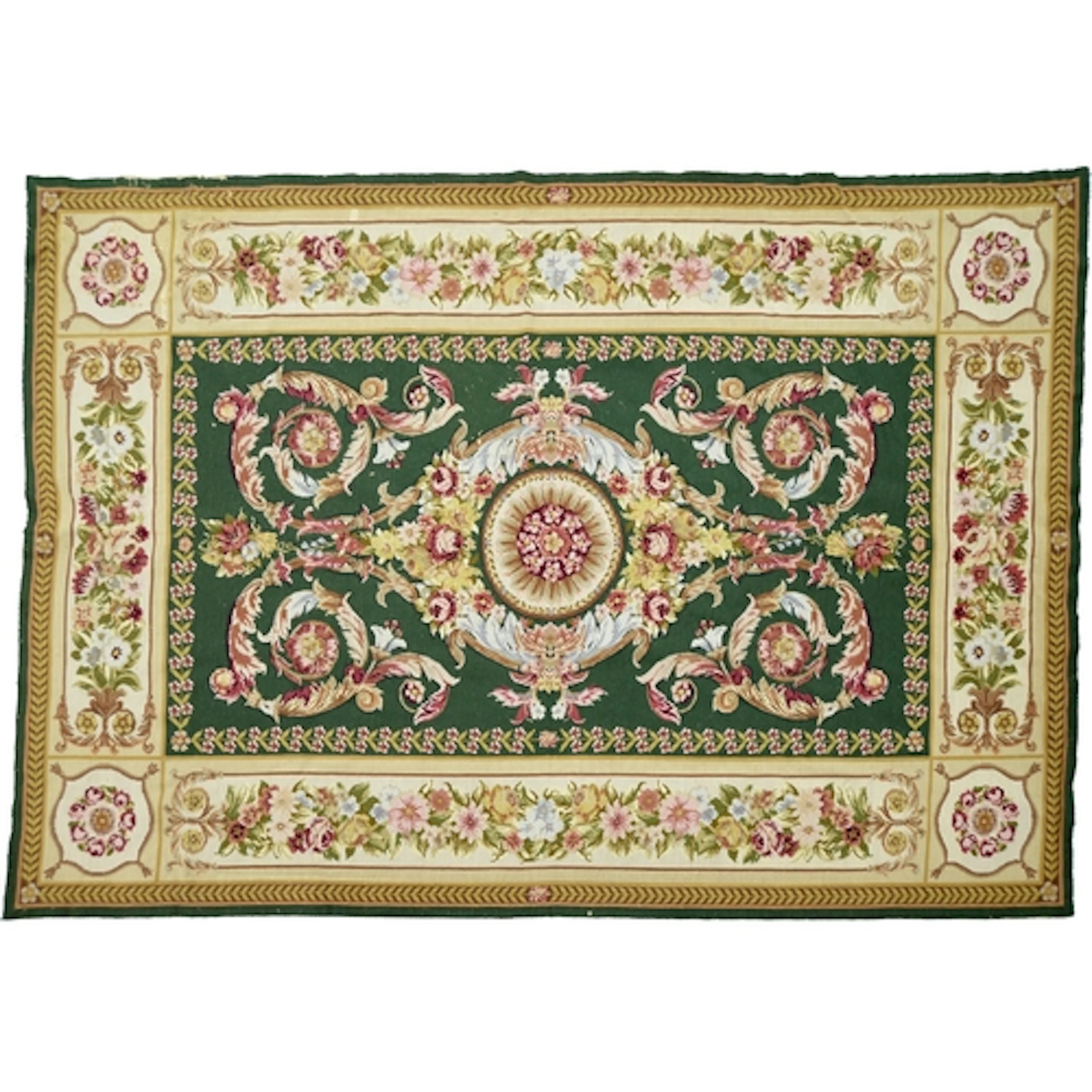 A needlepoint rug, 20th c, in 18th c Aubusson style, 182 x 2...