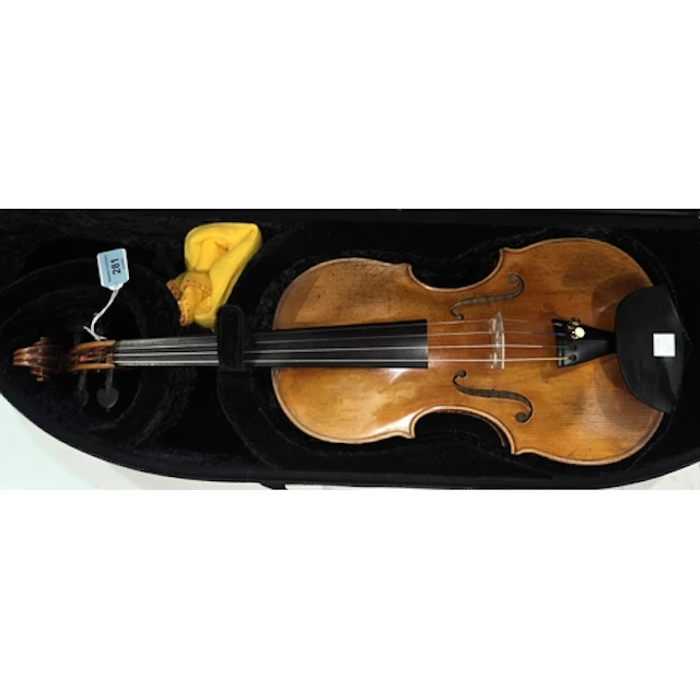 An interesting VIOLIN, the body 19th century, restored with ...