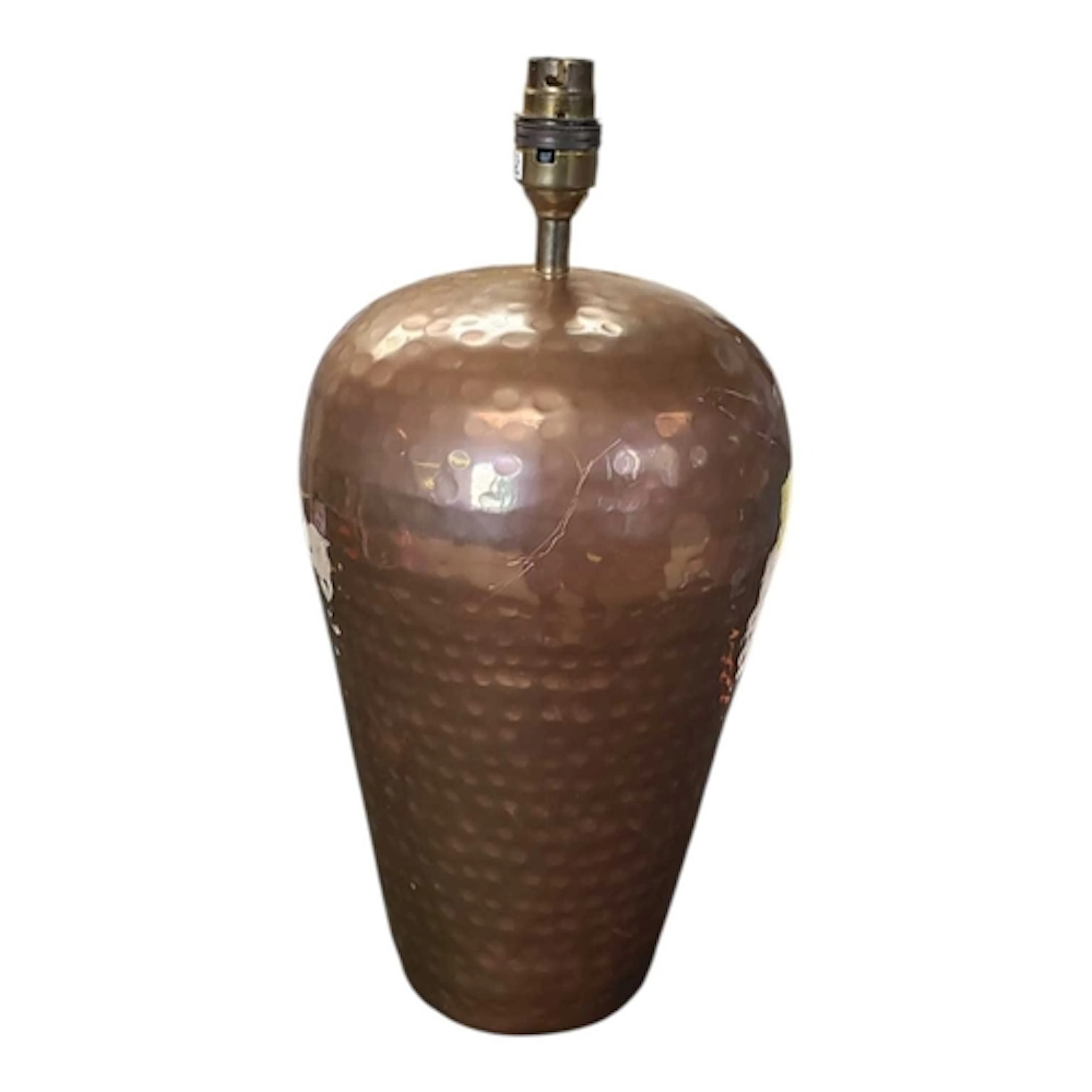A vintage 20th century planished copper table lamp. Featurin...