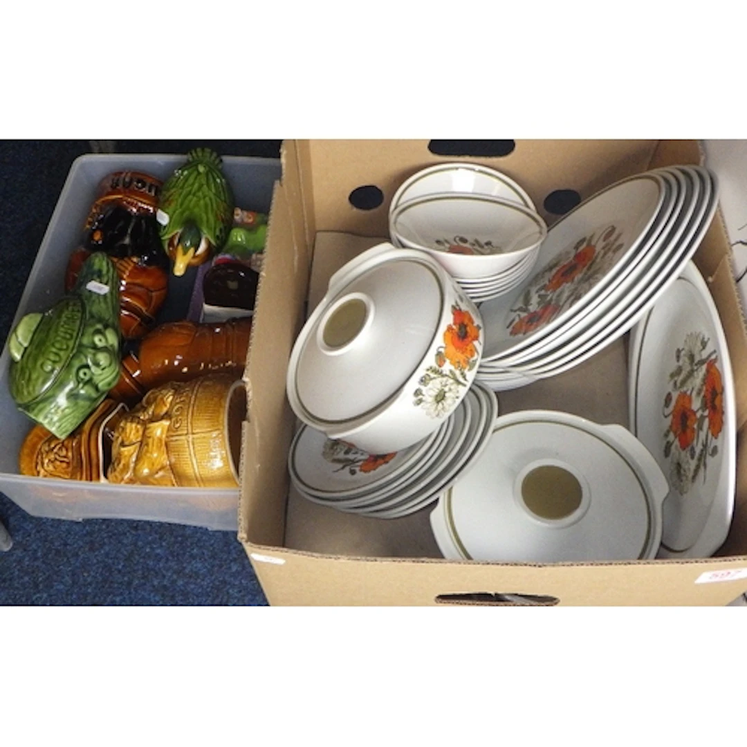 A group of various lidded jars together with a qty of retro ...