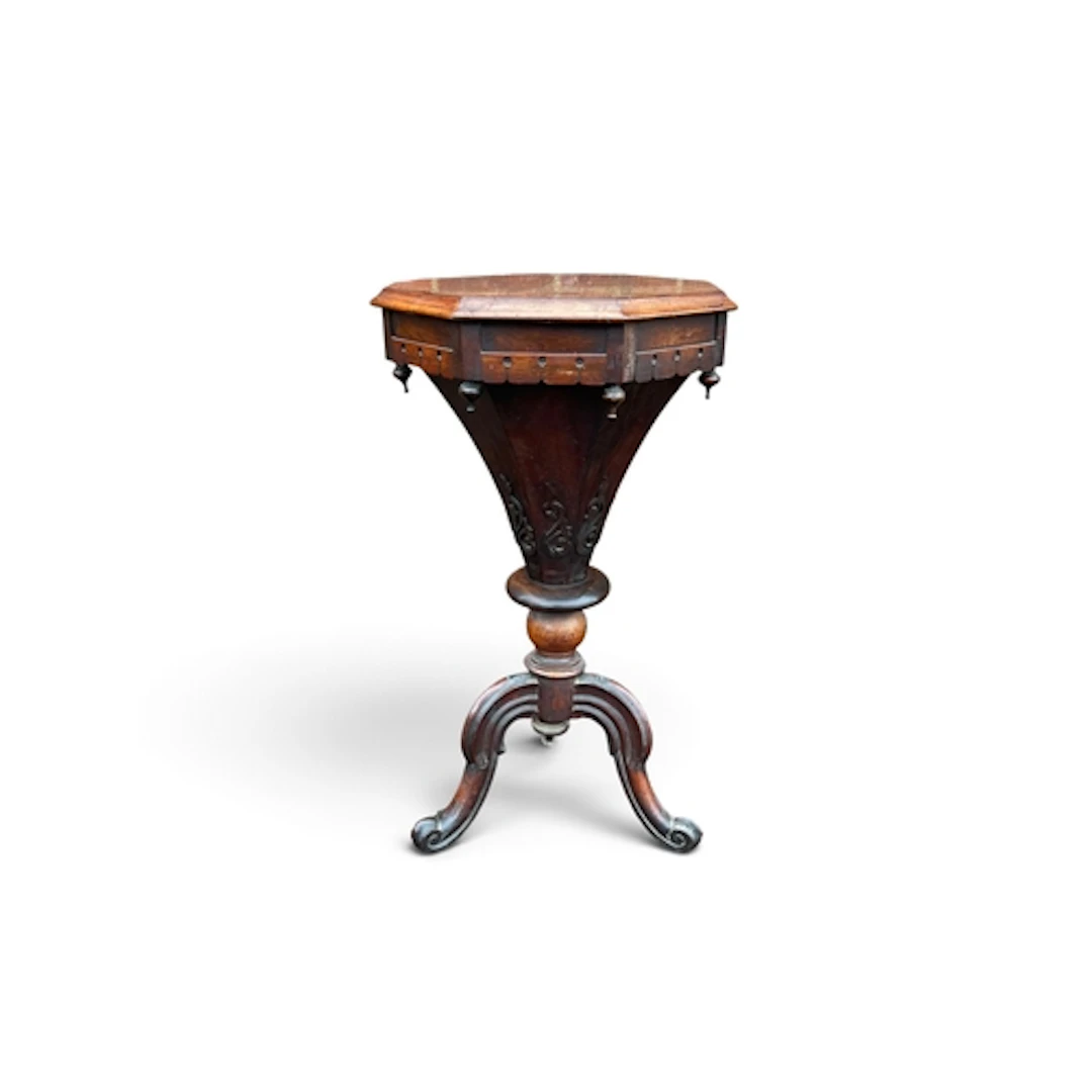 A VICTORIAN MAHOGANY NEEDLEWORK BOX 45cm x 45cm x 70cm ...