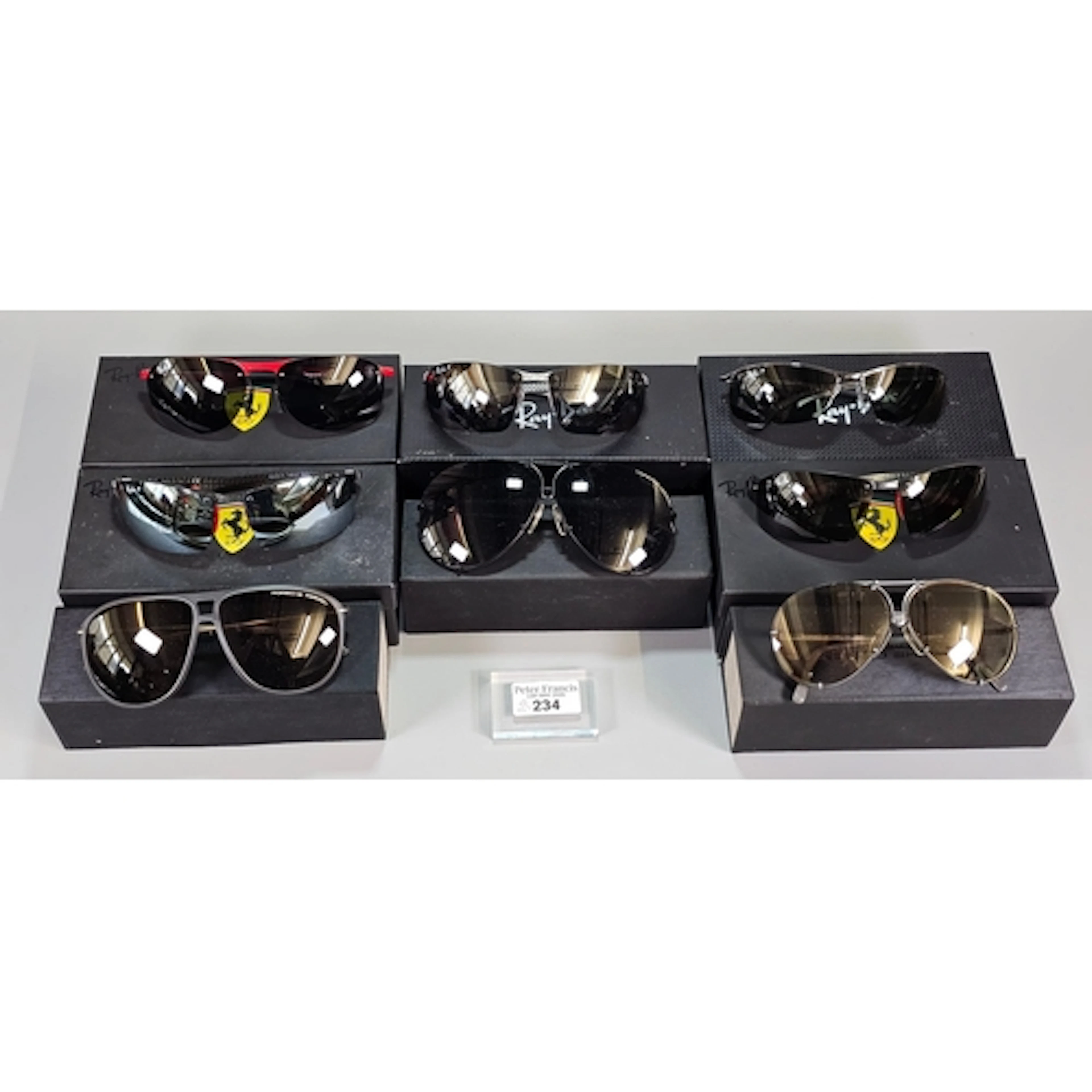 Collection of Porsche sunglasses, some marked Ray-ban. (8) (...