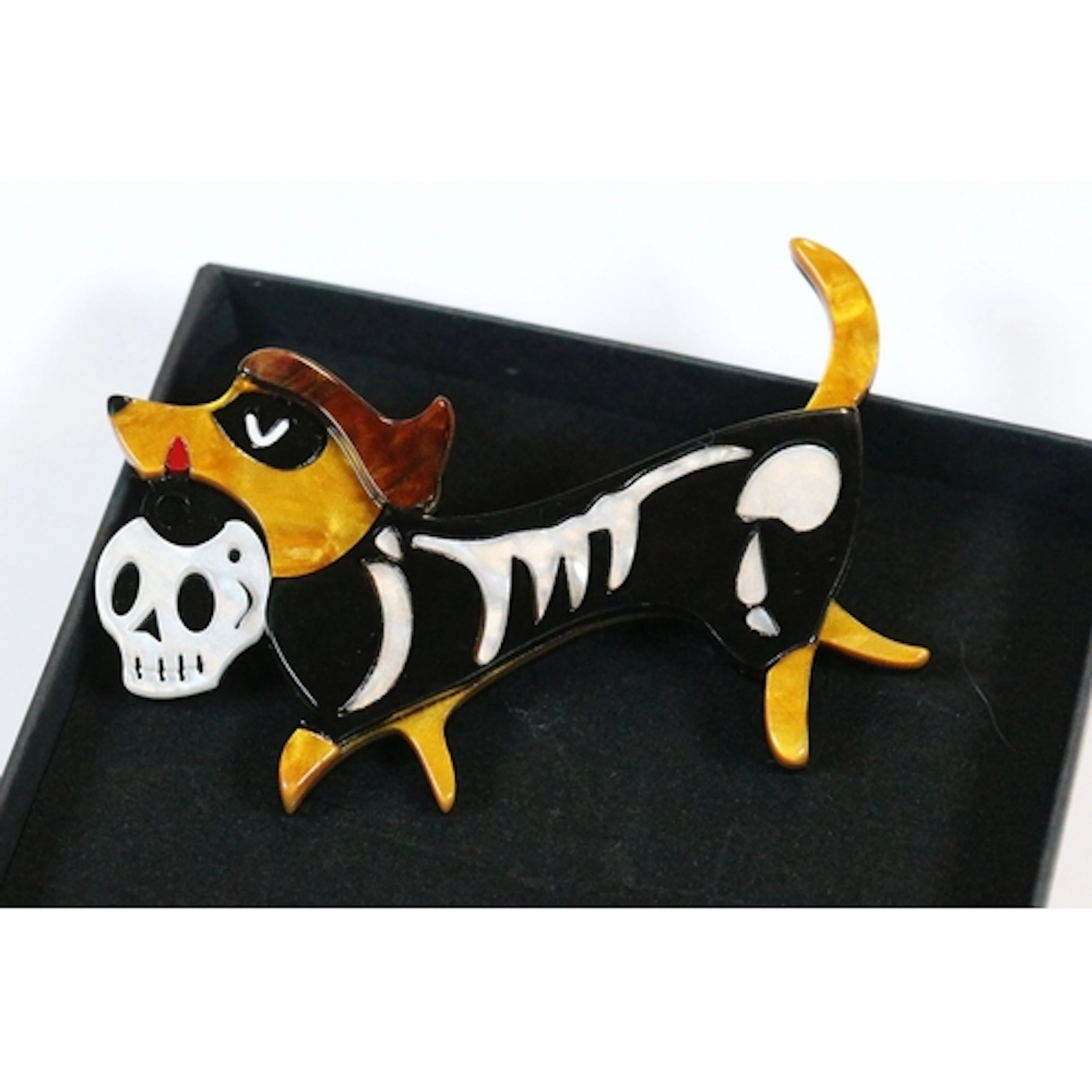 A contemporary Lea Stein style Halloween brooch in the form ...