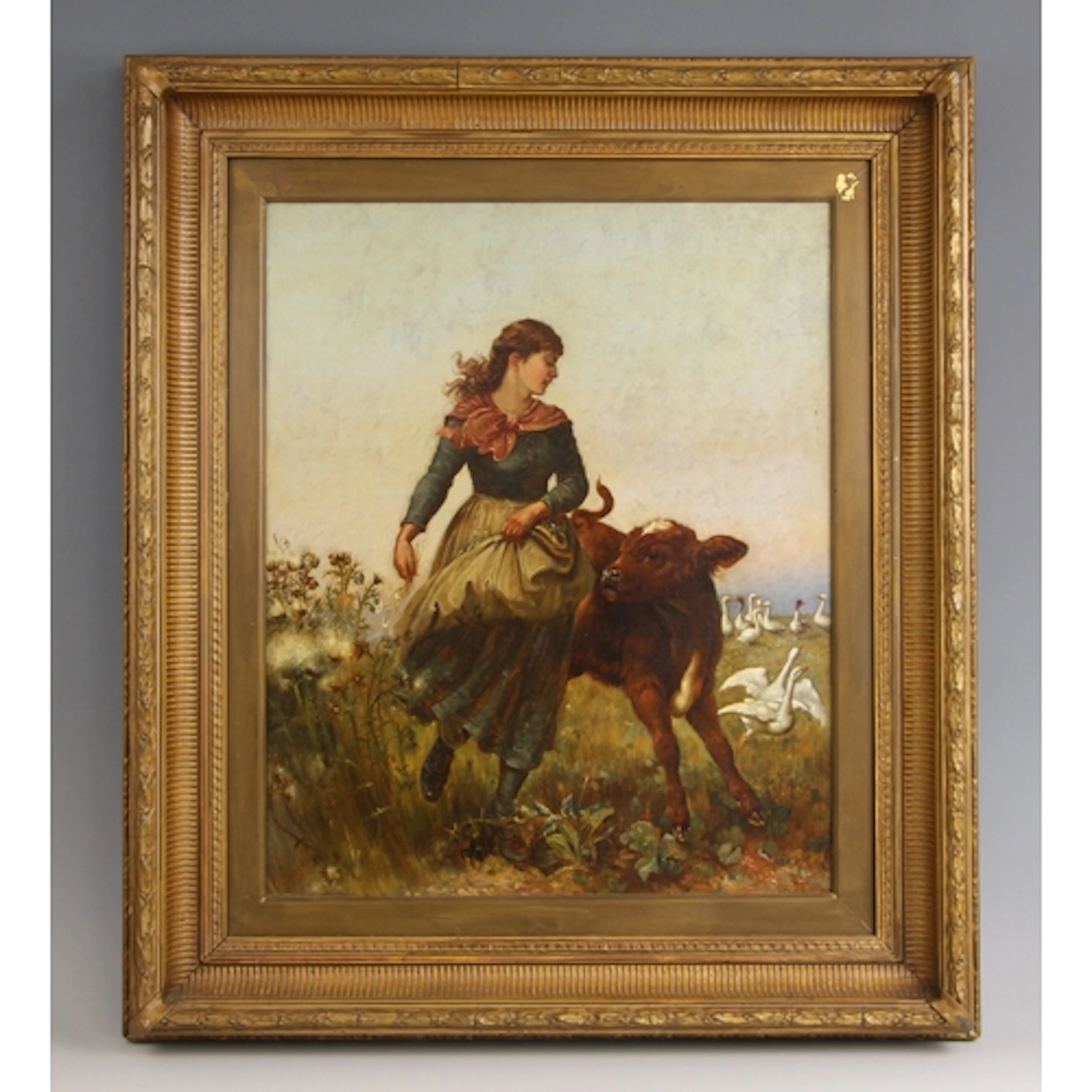 Robert Farren (British, 1832-1910), A young girl with frol...