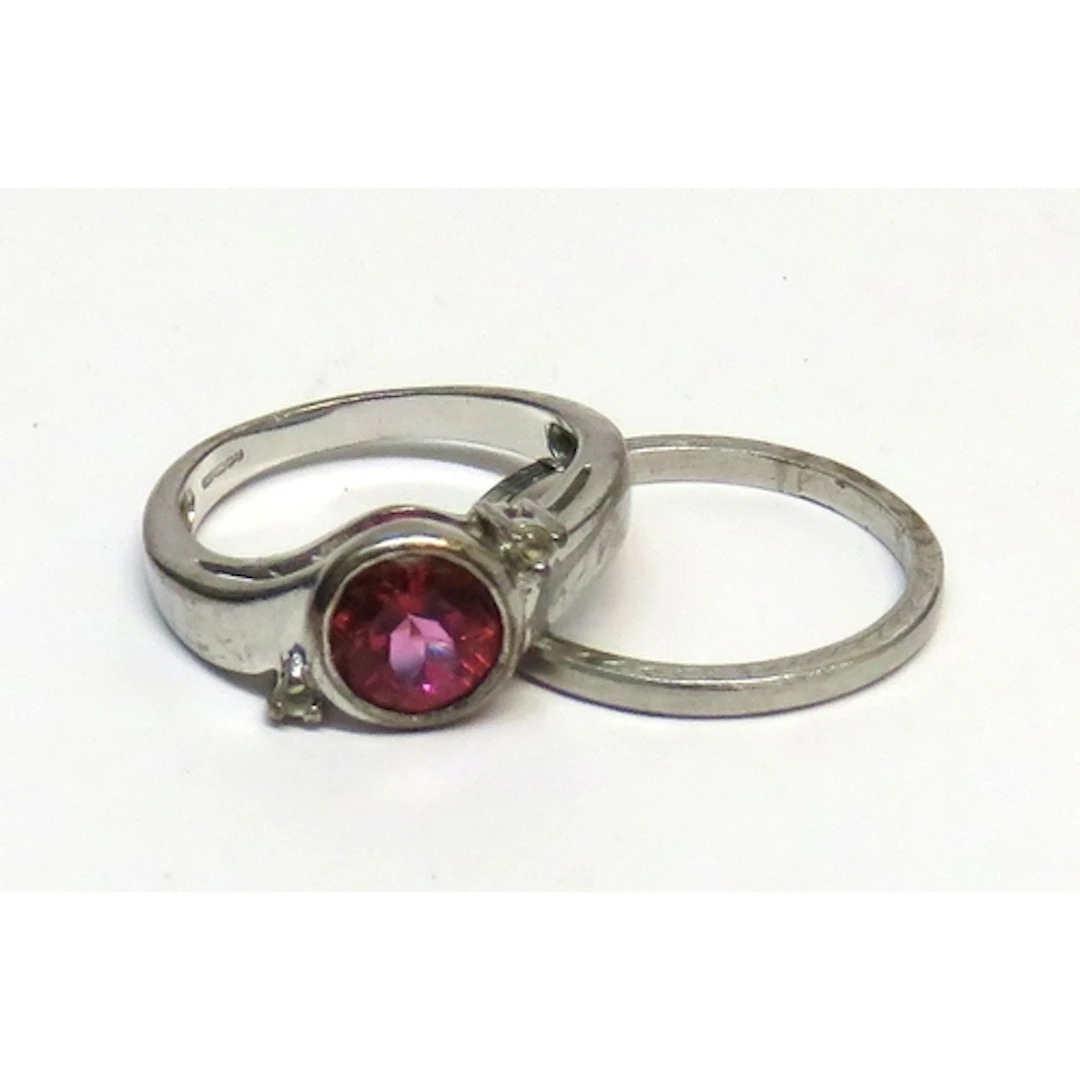 Platinum wedding band, 3.1g, together with a 9ct white gold ...