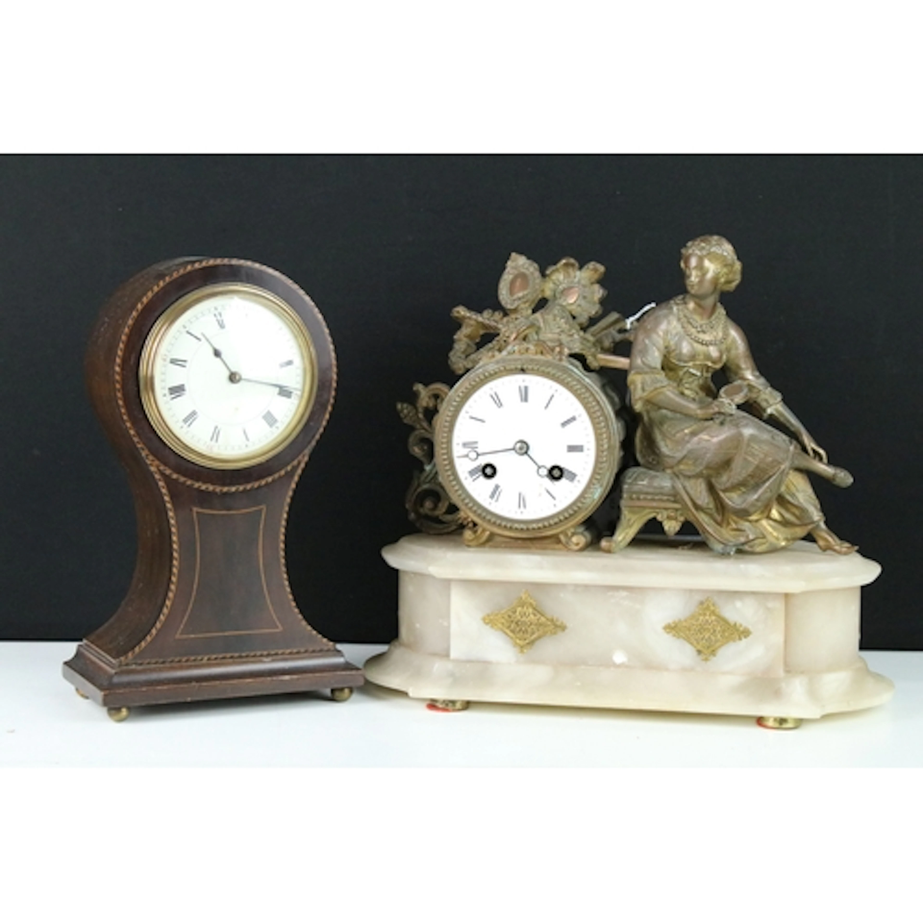 Late 19th century French figural mantel two-train clock, the...