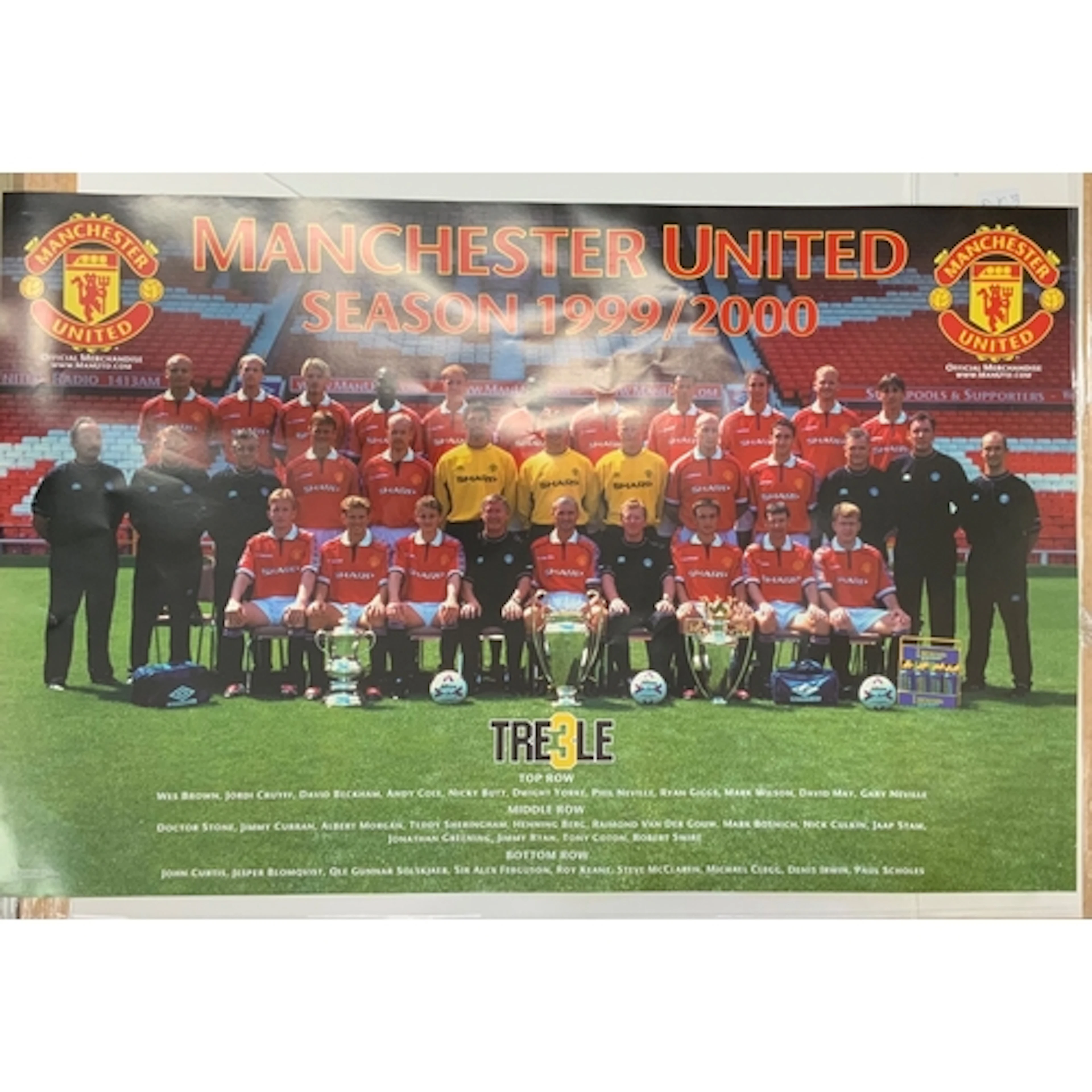 Manchester United 1999 - 2000 Football Poster: Manchester Un...