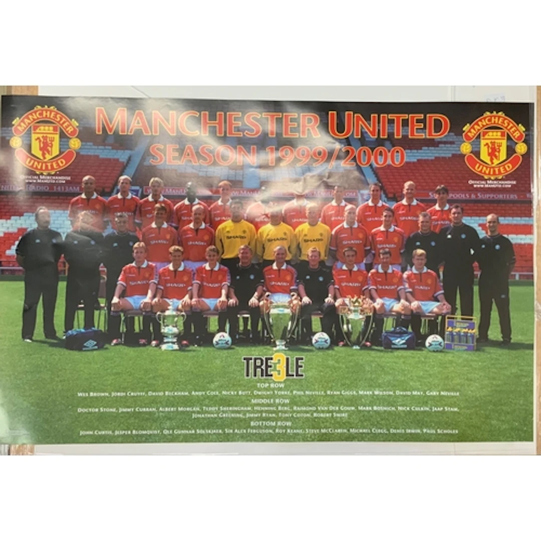 Manchester United 1999 - 2000 Football Poster: Manchester Un...