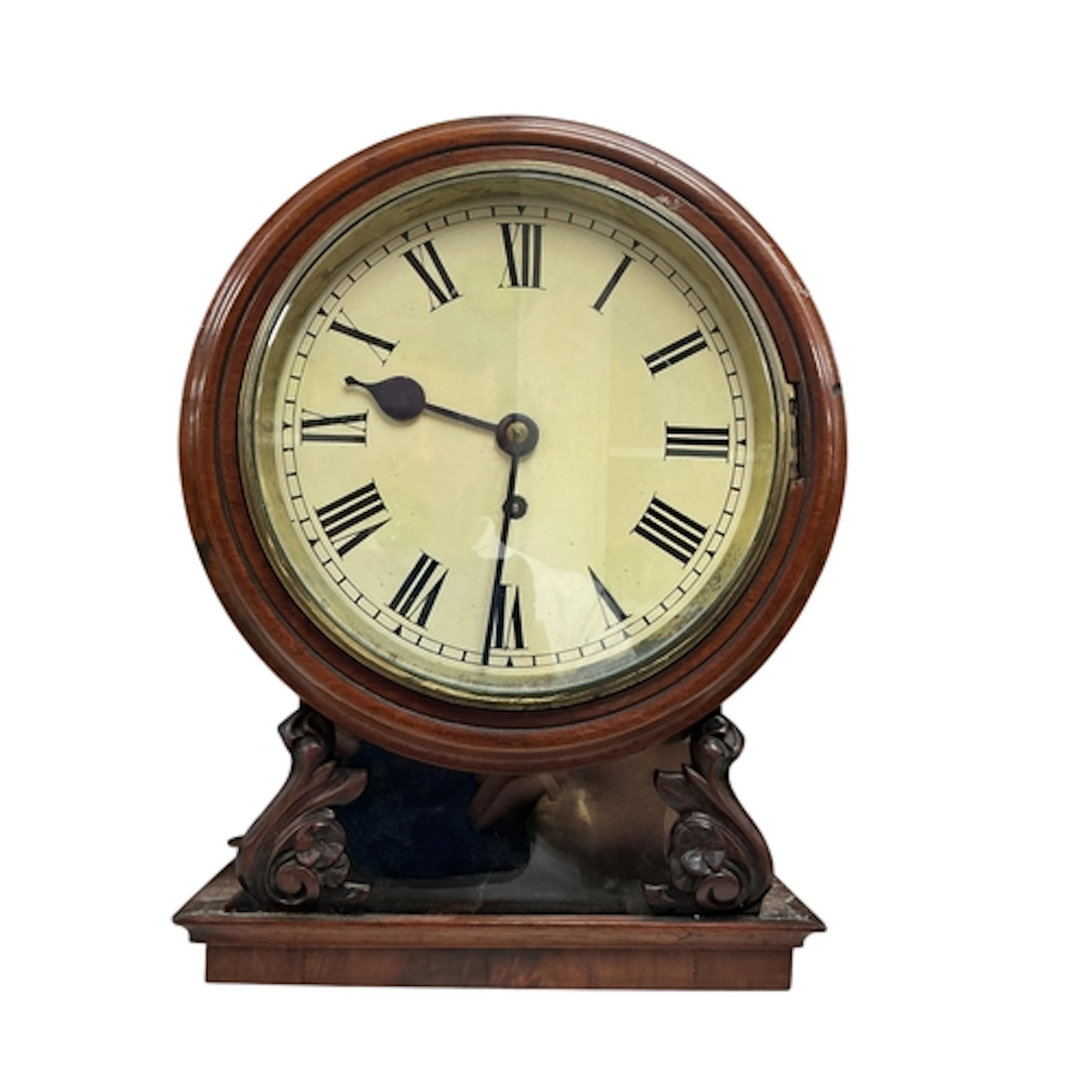 A mid 19th century mahogany single fusee drop dial wall cloc...