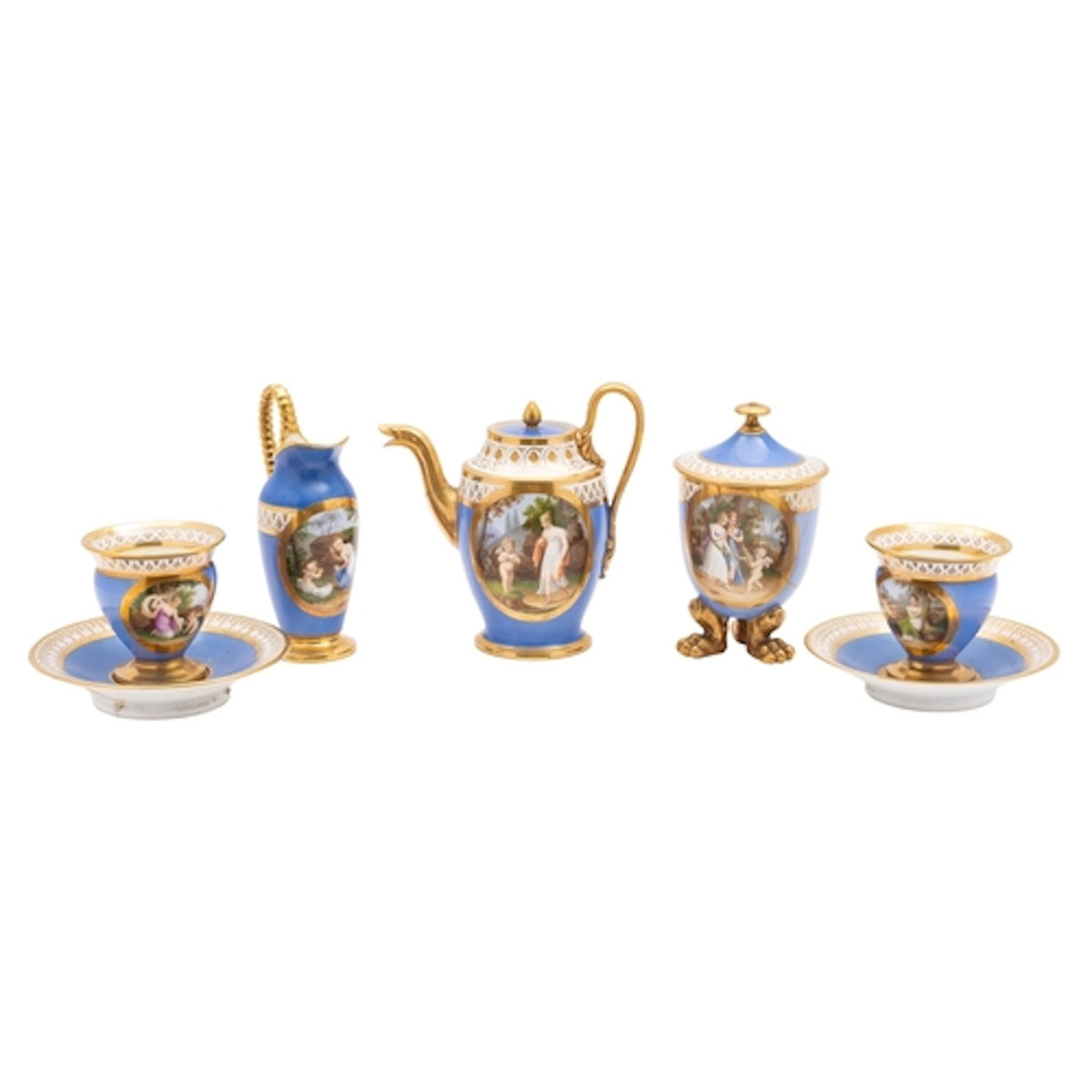 A Paris [Dagoty] blue-ground part cabaret service, circa 181...